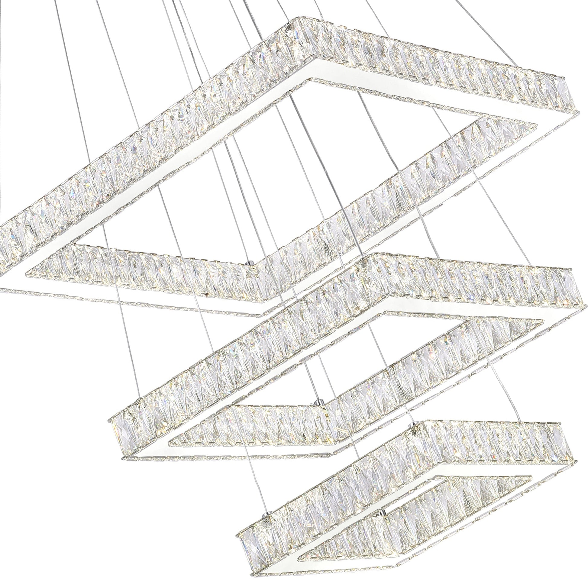 Florence Integrated LED 3 - Tier Chrome Chandelier - CWI Lighting