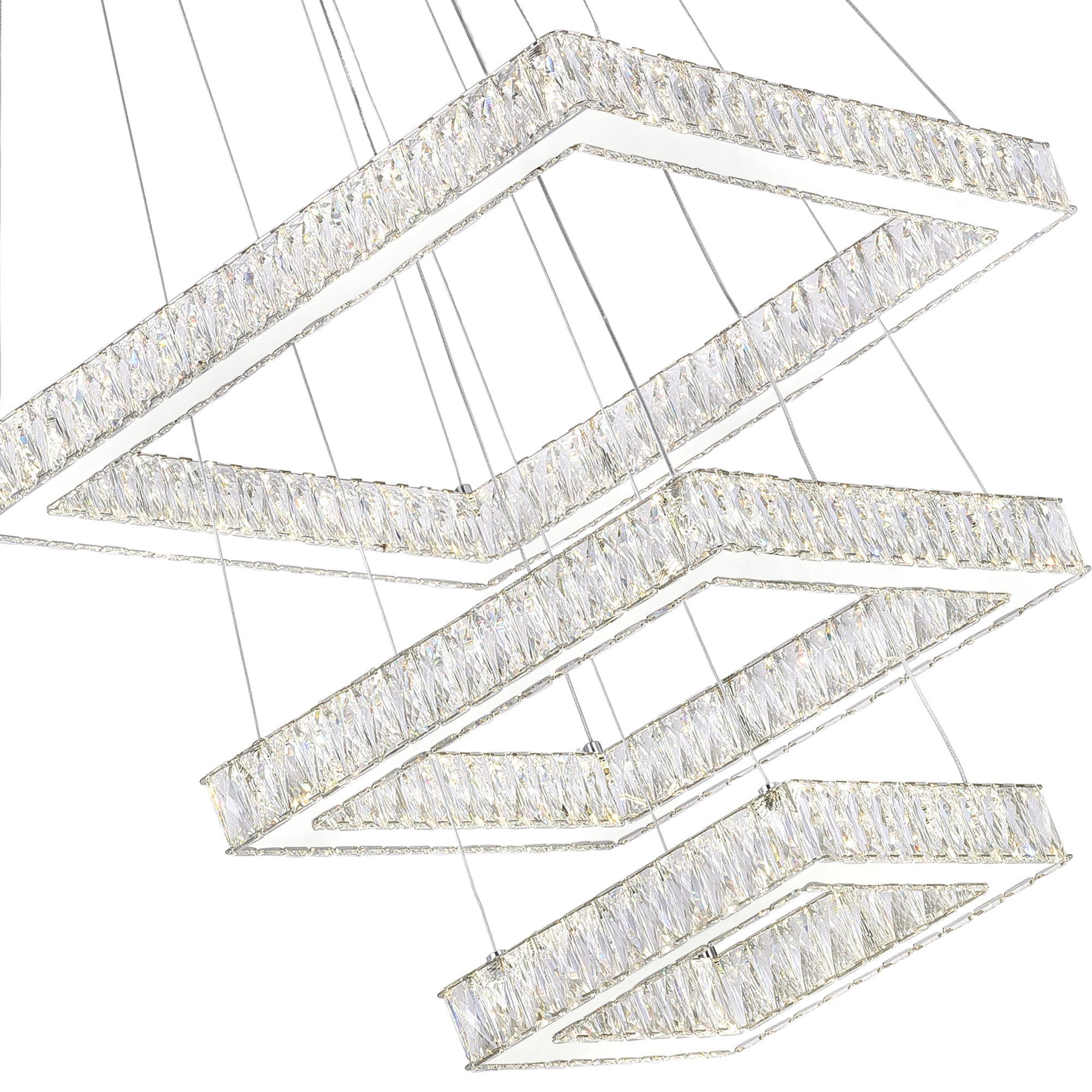 Florence Integrated LED 3 - Tier Chrome Chandelier - CWI Lighting