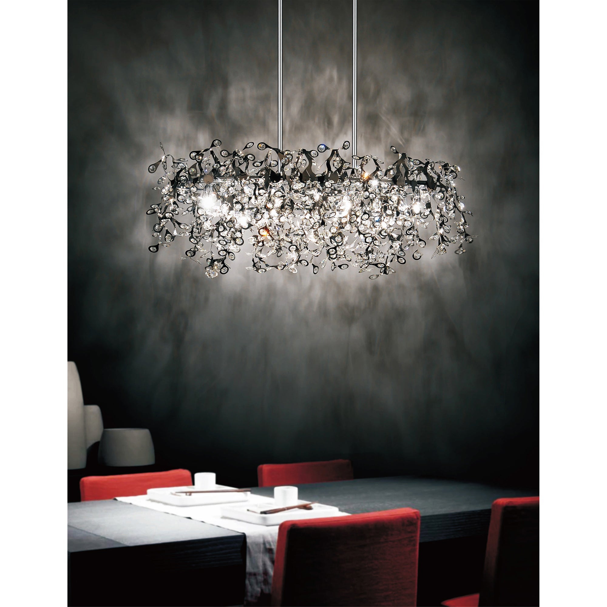 Flurry 7 Light Down Chandelier With Chrome Finish - CWI Lighting