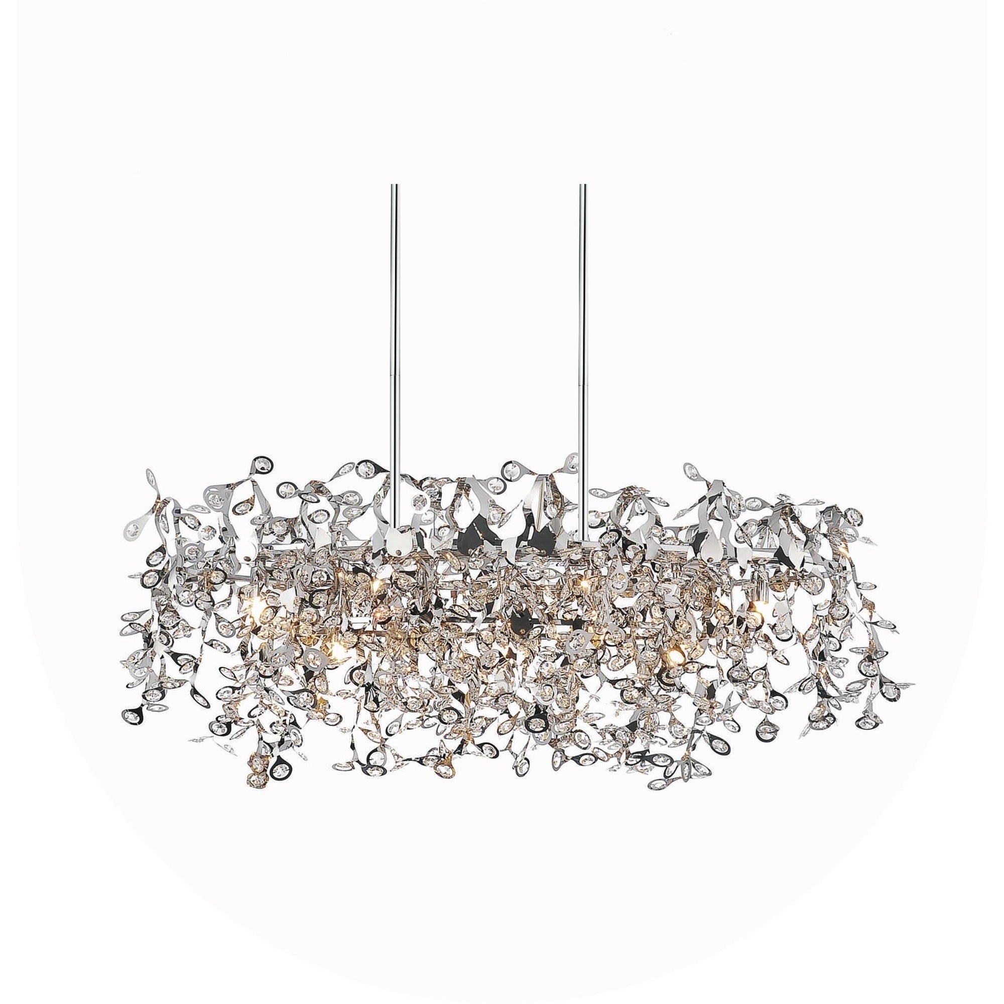 Flurry 7 Light Down Chandelier With Chrome Finish - CWI Lighting