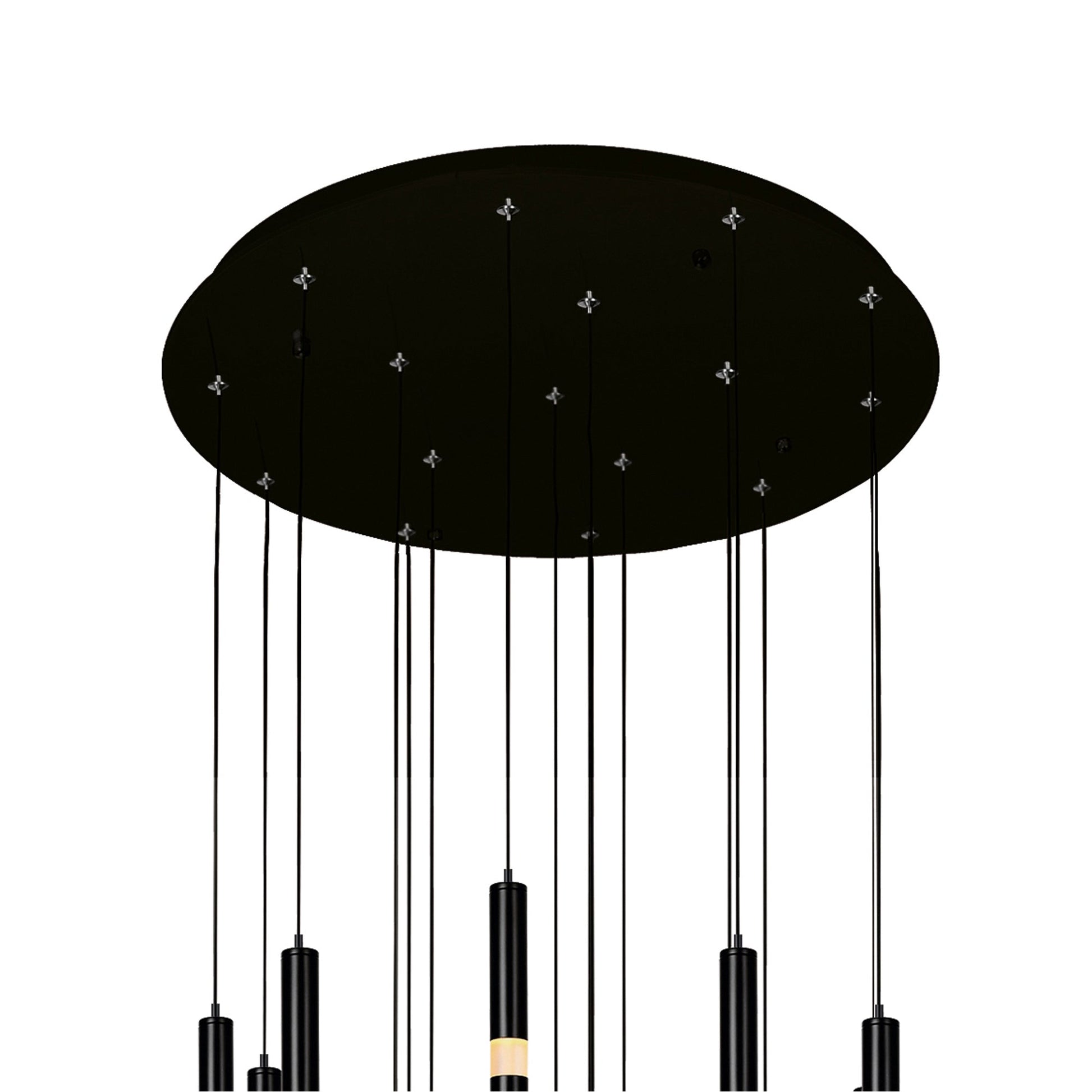 Flute Integrated LED 24in Black Chandelier - CWI Lighting