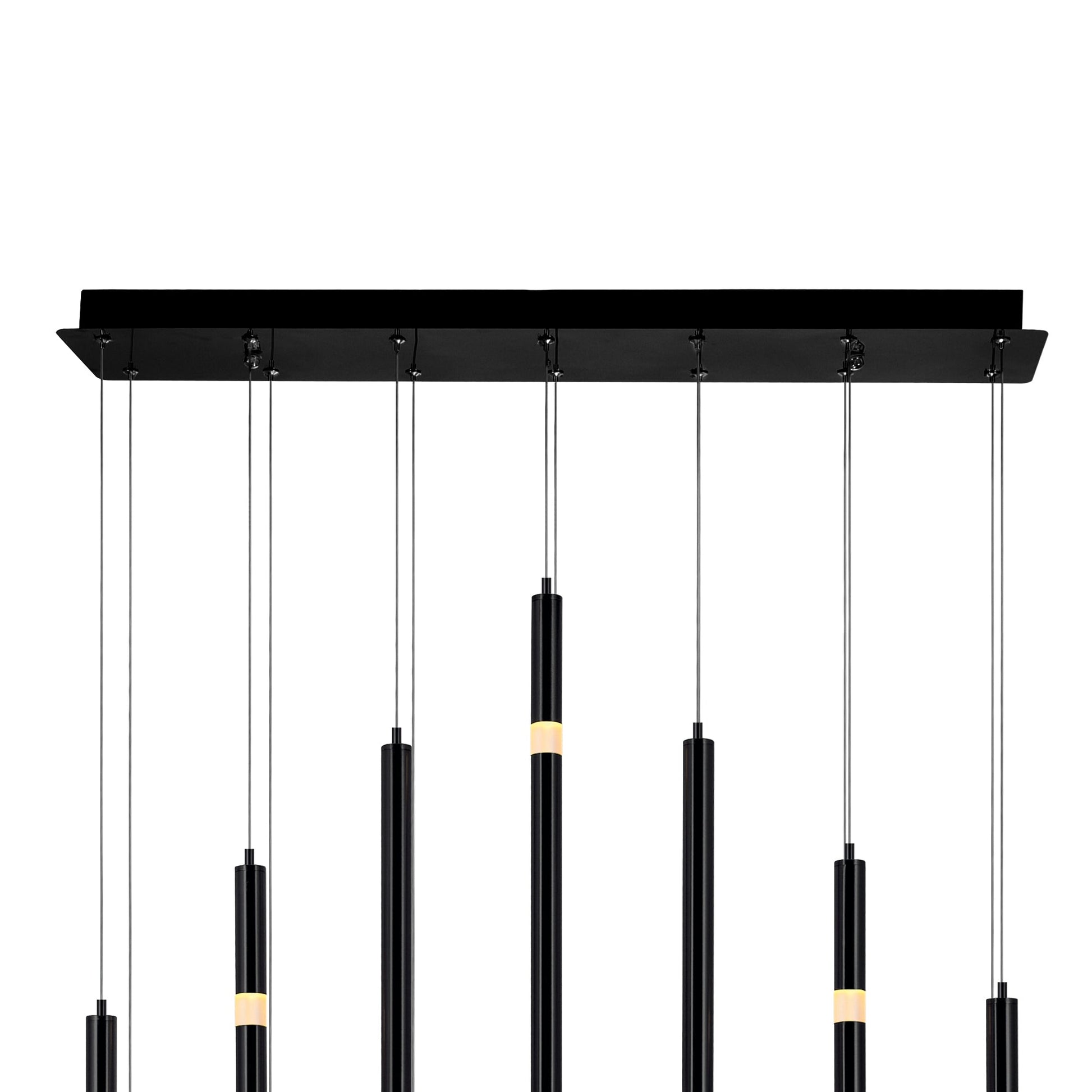 Flute Integrated LED 32in Black Chandelier - CWI Lighting