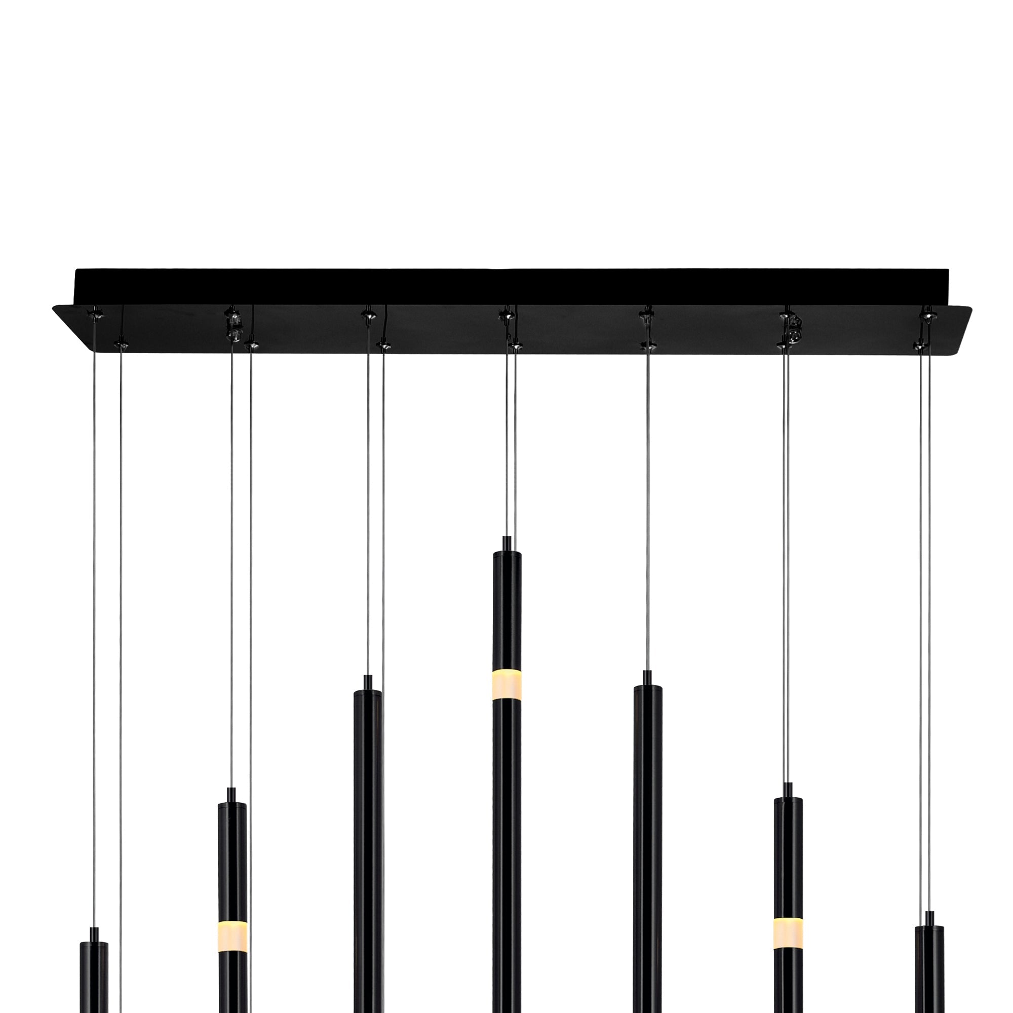 Flute Integrated LED 32in Black Chandelier - CWI Lighting