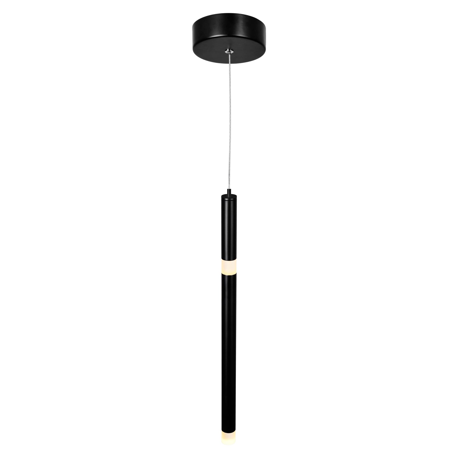 Flute Integrated LED 5in Black Mini Pendant - CWI Lighting