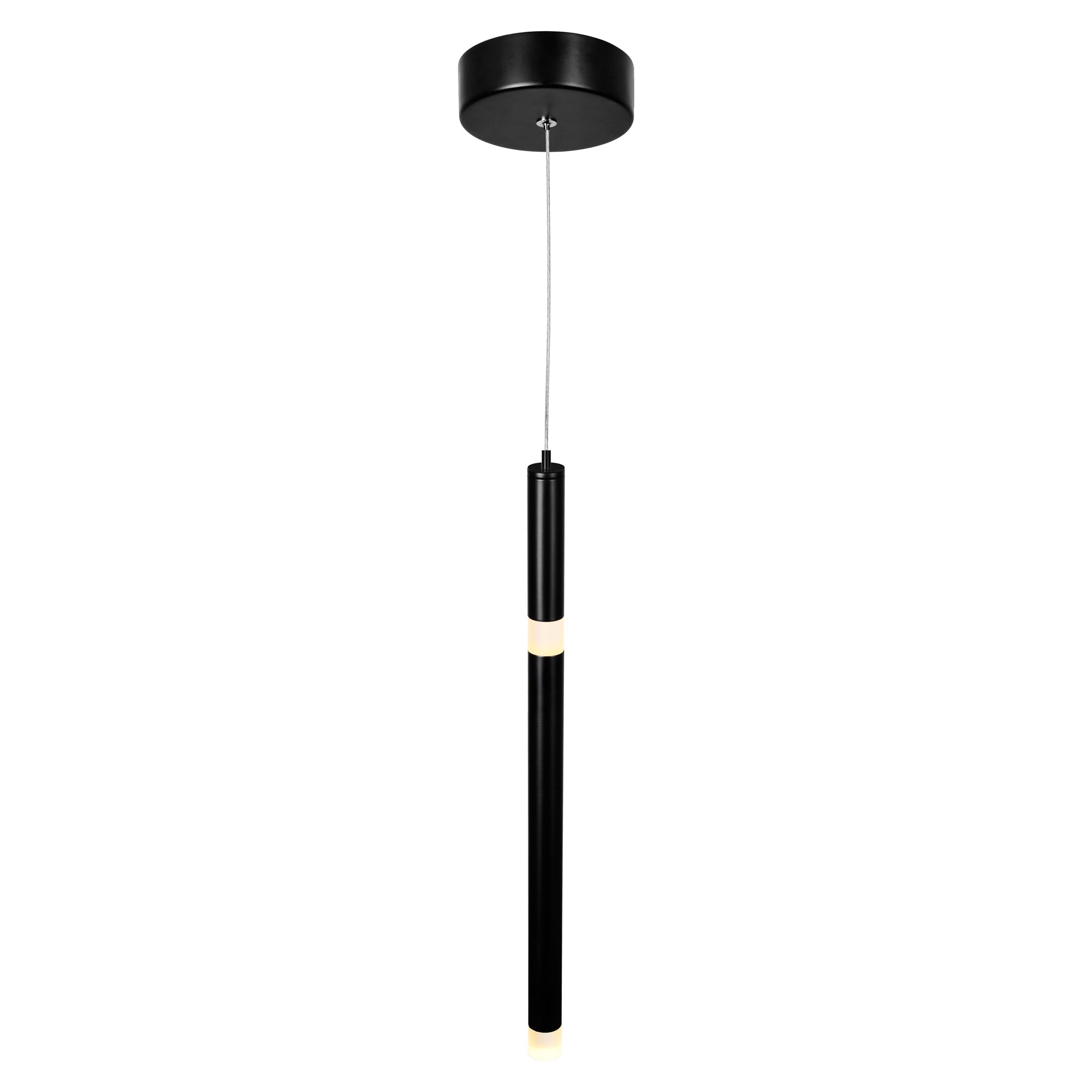Flute Integrated LED 5in Black Mini Pendant - CWI Lighting