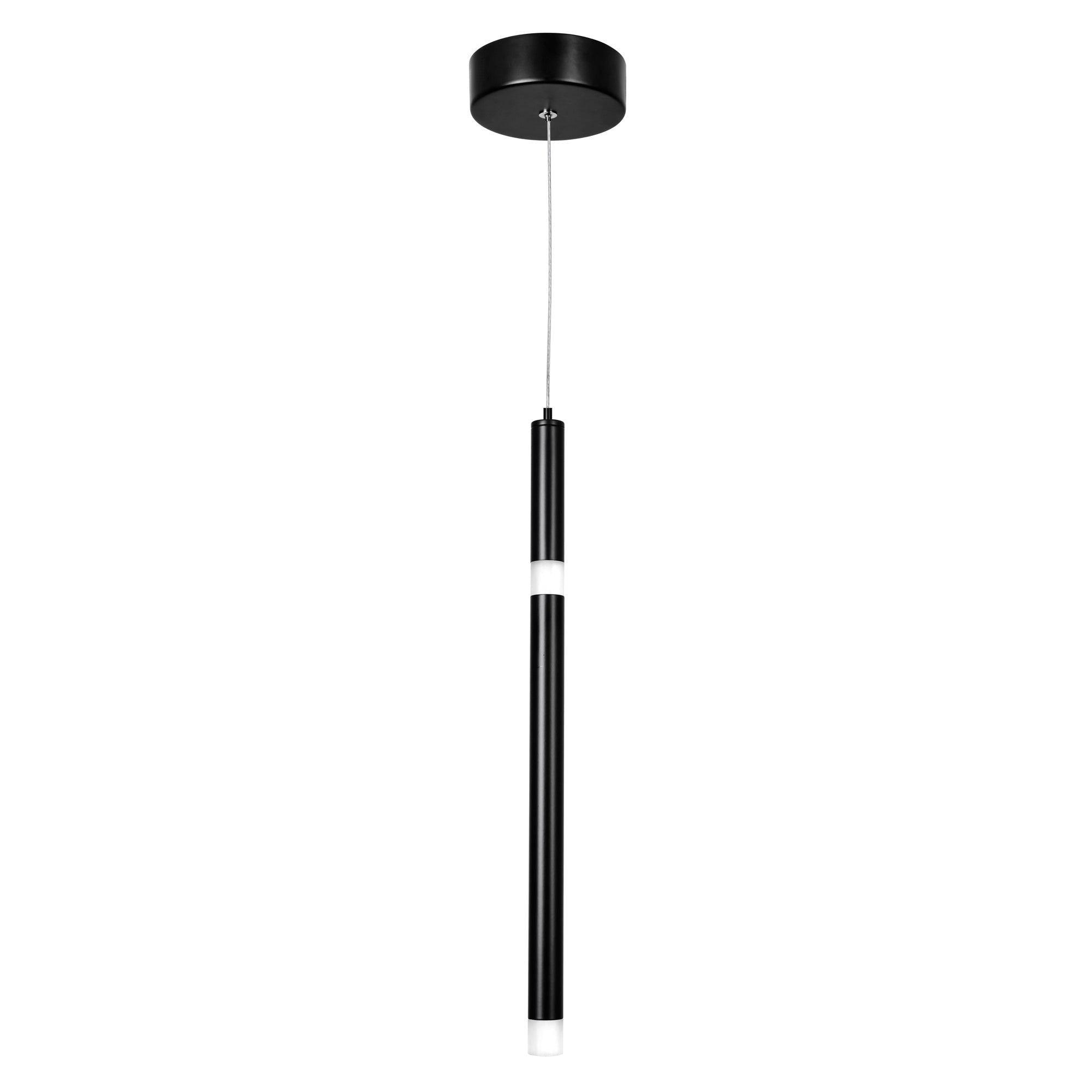 Flute Integrated LED 5in Black Mini Pendant - CWI Lighting