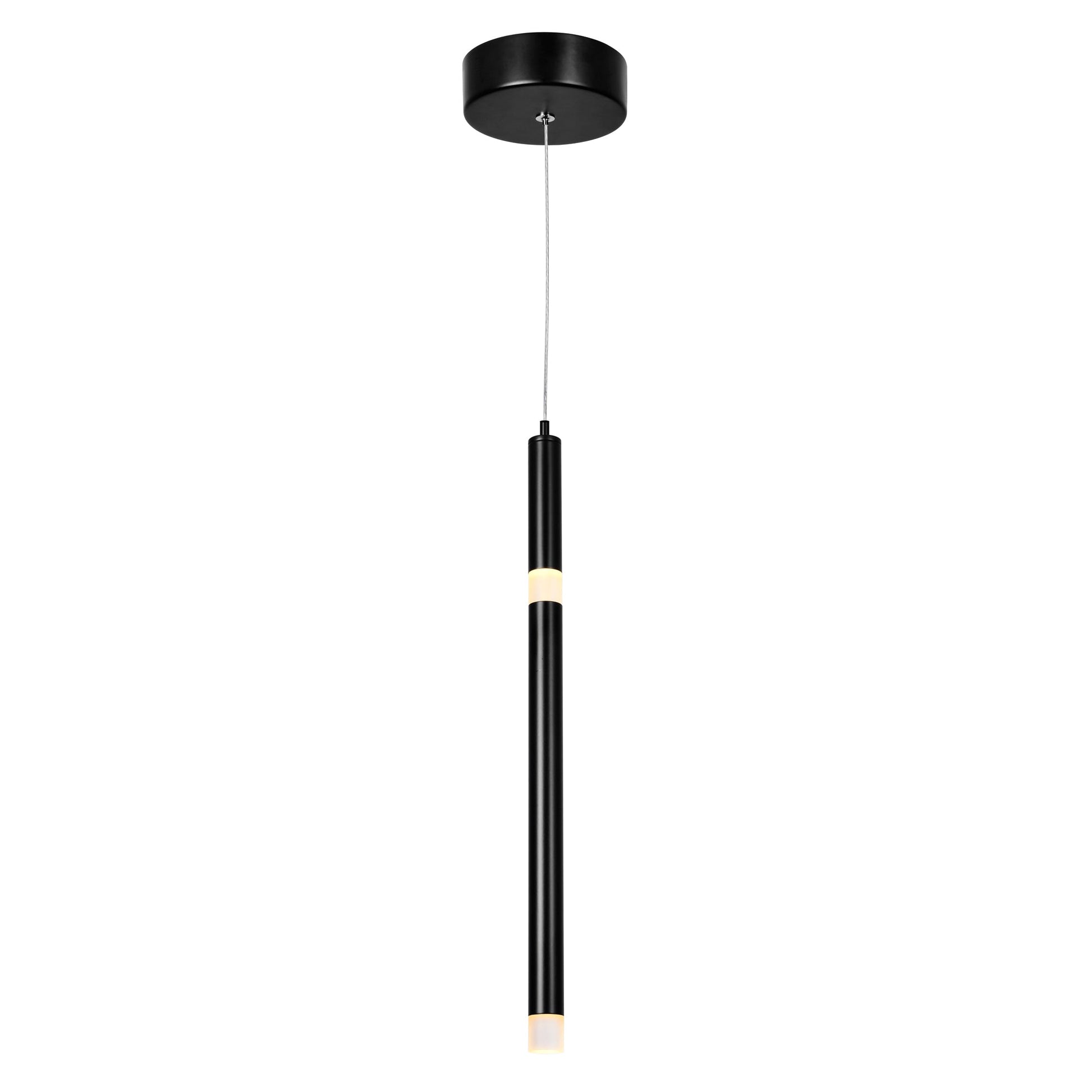 Flute Integrated LED 5in Black Mini Pendant - CWI Lighting