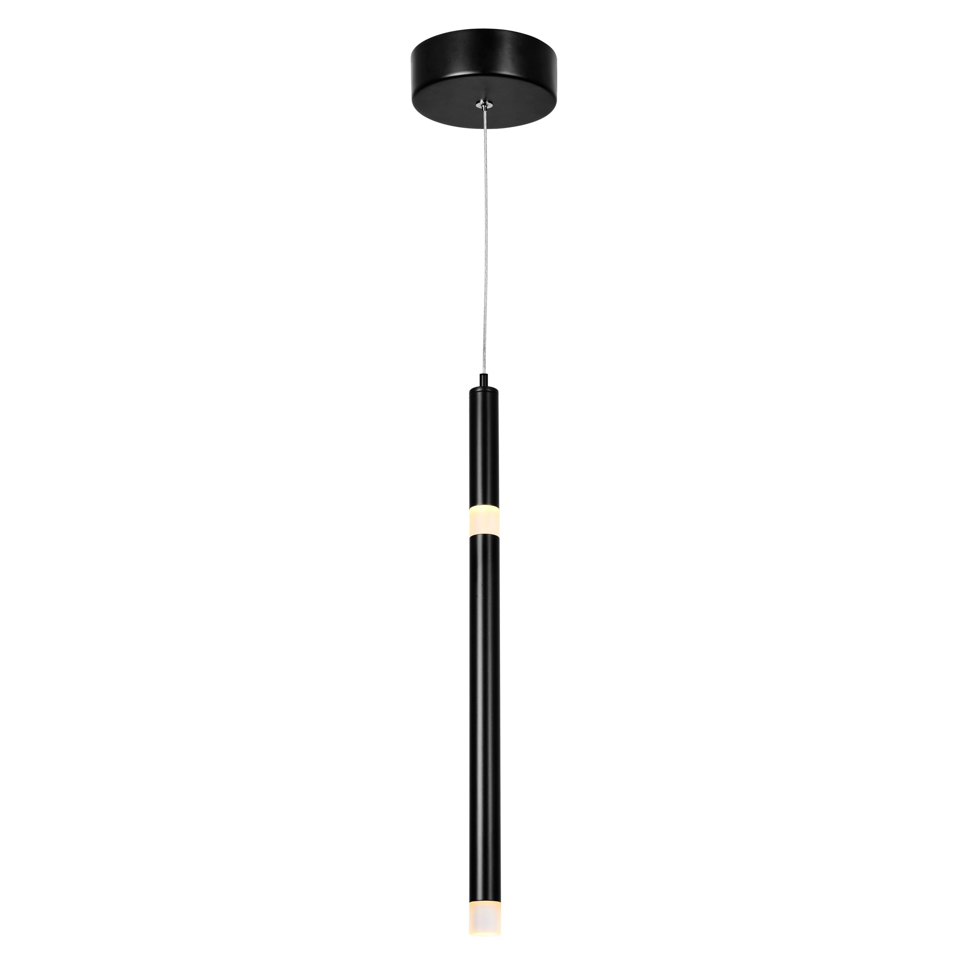 Flute Integrated LED 5in Black Mini Pendant - CWI Lighting