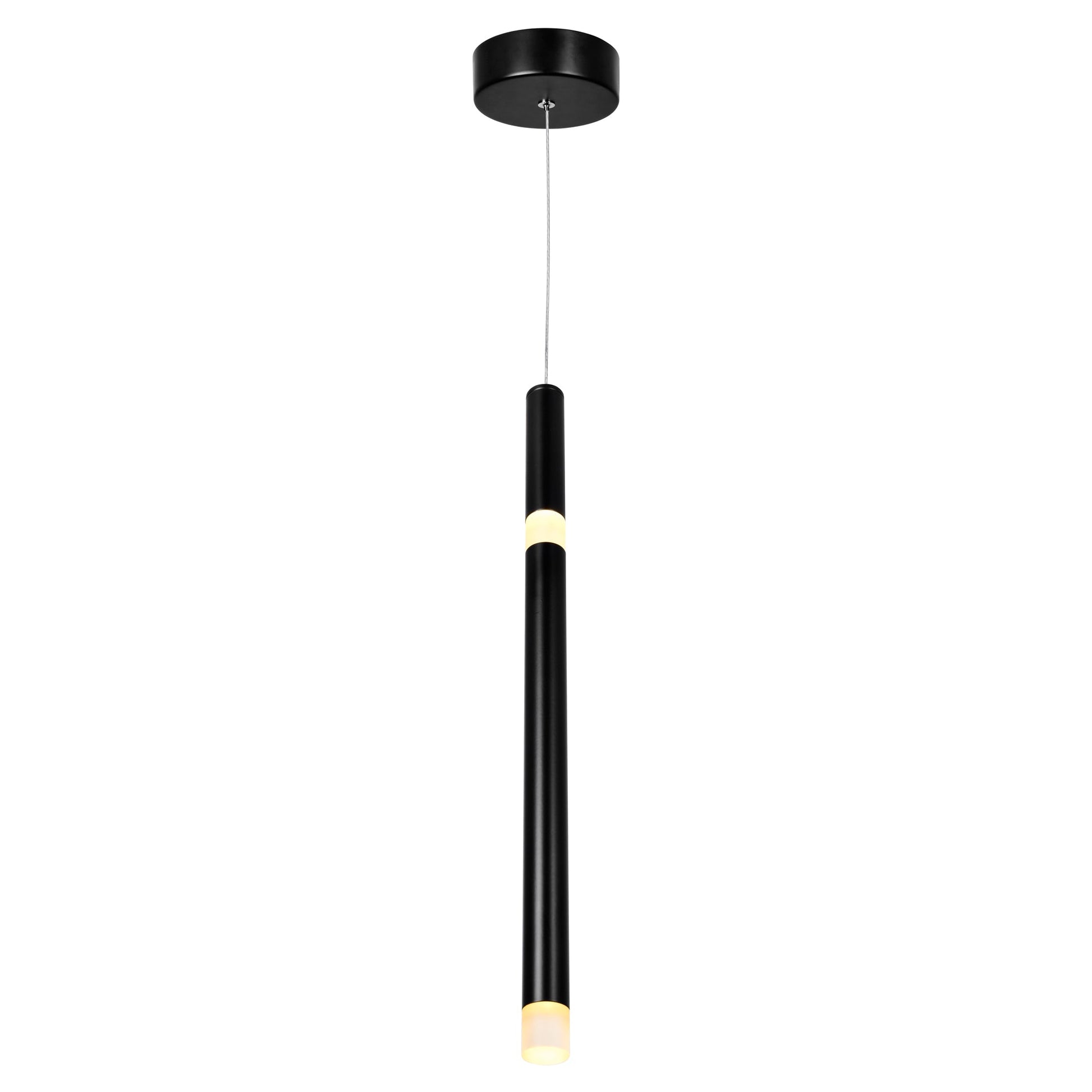Flute Integrated LED 5in Black Mini Pendant - CWI Lighting