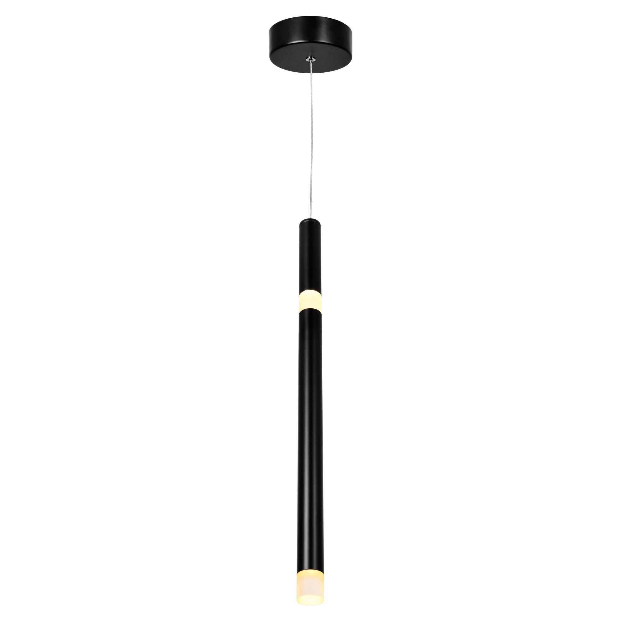Flute Integrated LED 5in Black Mini Pendant - CWI Lighting