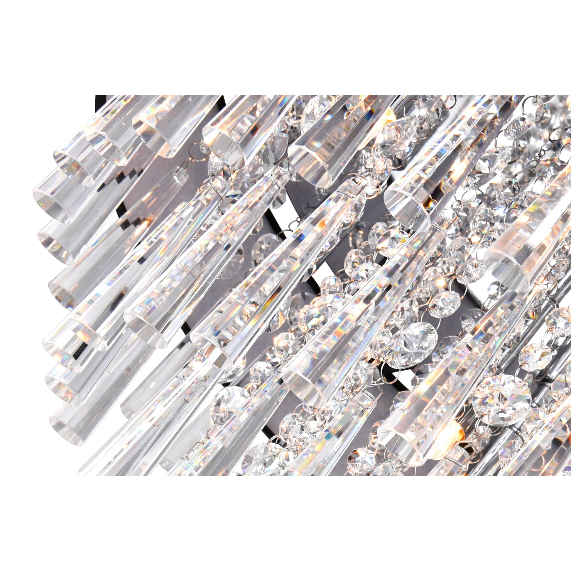 Franca 8 Light 22in Chrome Flush Mount with Black Shade - CWI Lighting