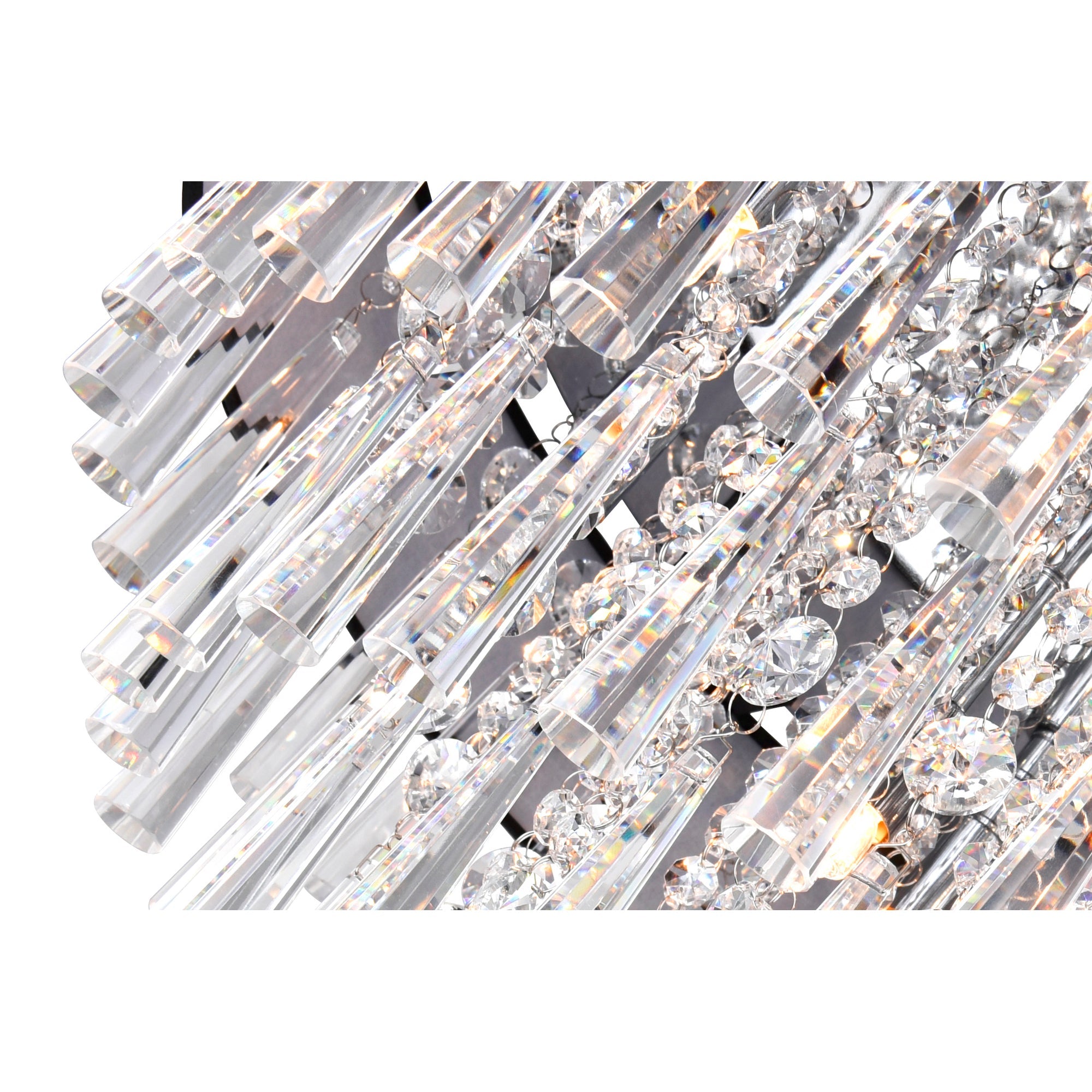 Franca 8 Light 22in Chrome Flush Mount with Black Shade - CWI Lighting