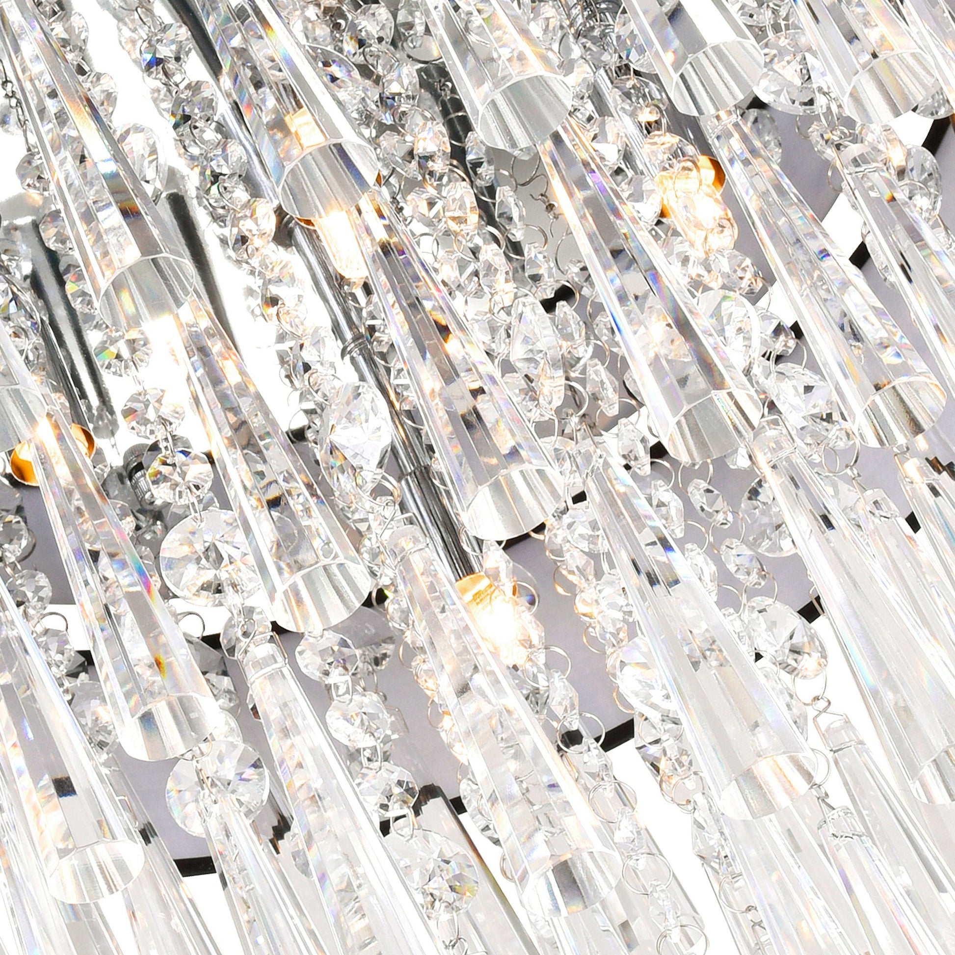 Franca 8 Light 38in Chrome Chandelier with Black Shade - CWI Lighting