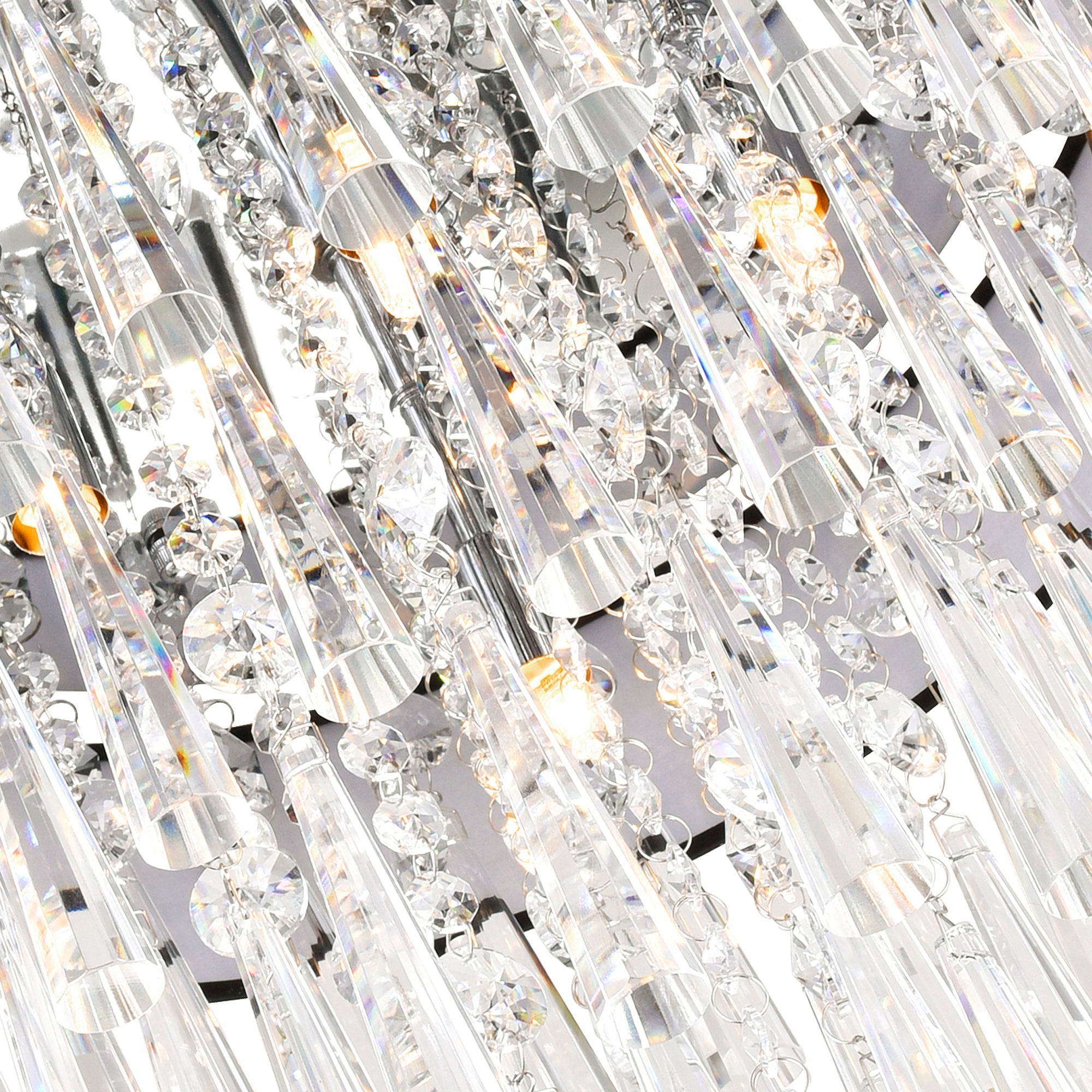 Franca 8 Light 38in Chrome Chandelier with Black Shade - CWI Lighting