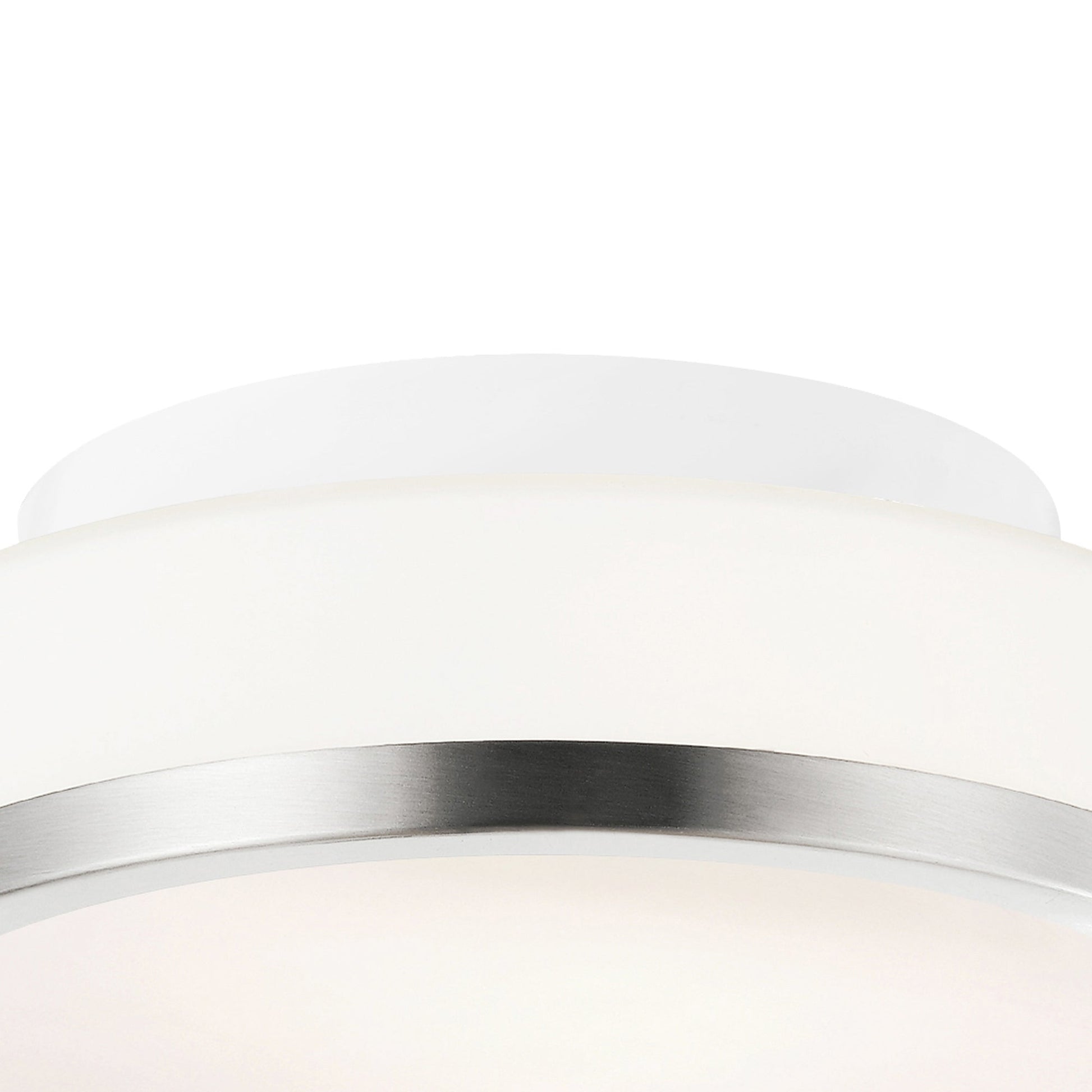 Frosted 1 Light 8in Satin Nickel Drum Shade Flush Mount - CWI Lighting