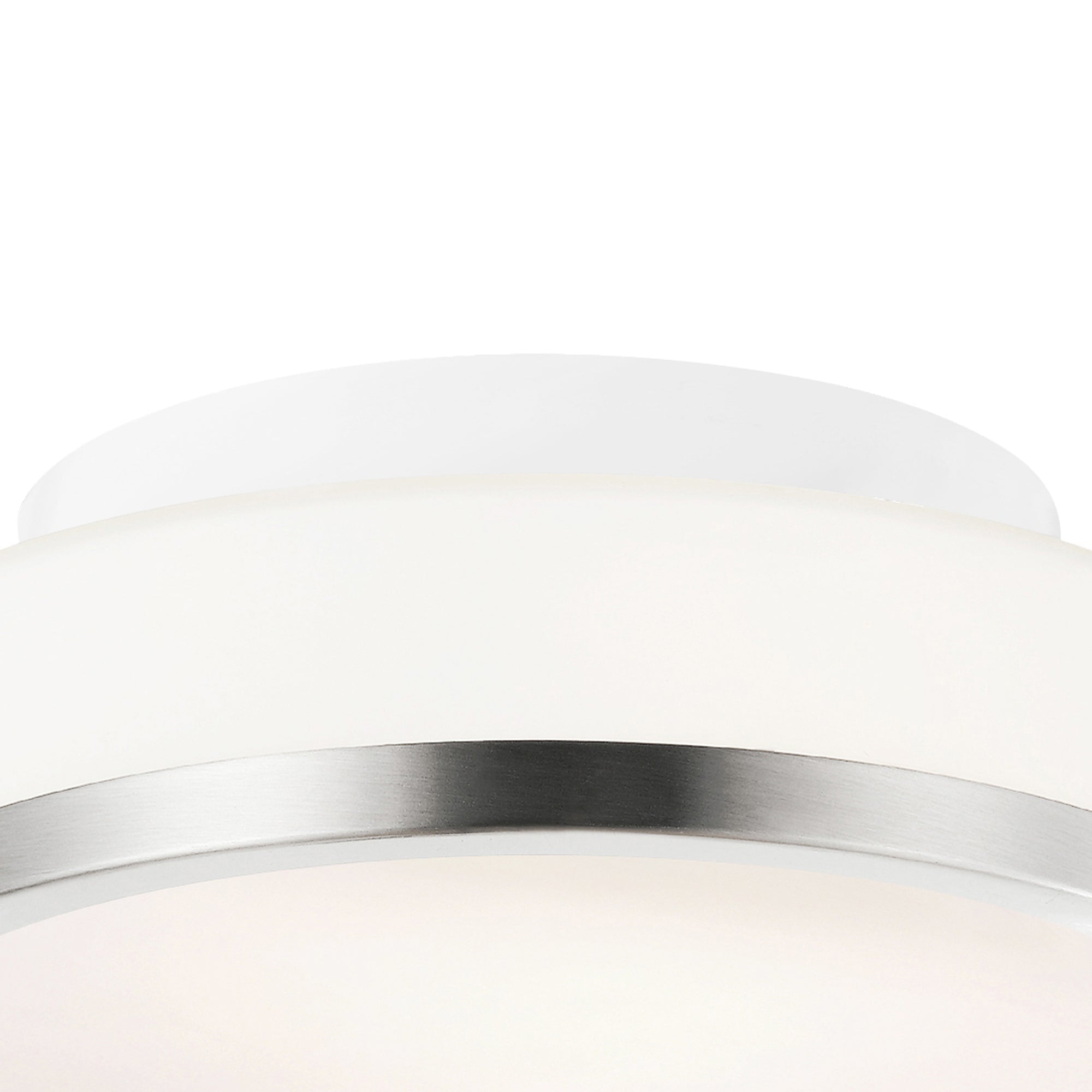 Frosted 1 Light 8in Satin Nickel Drum Shade Flush Mount - CWI Lighting