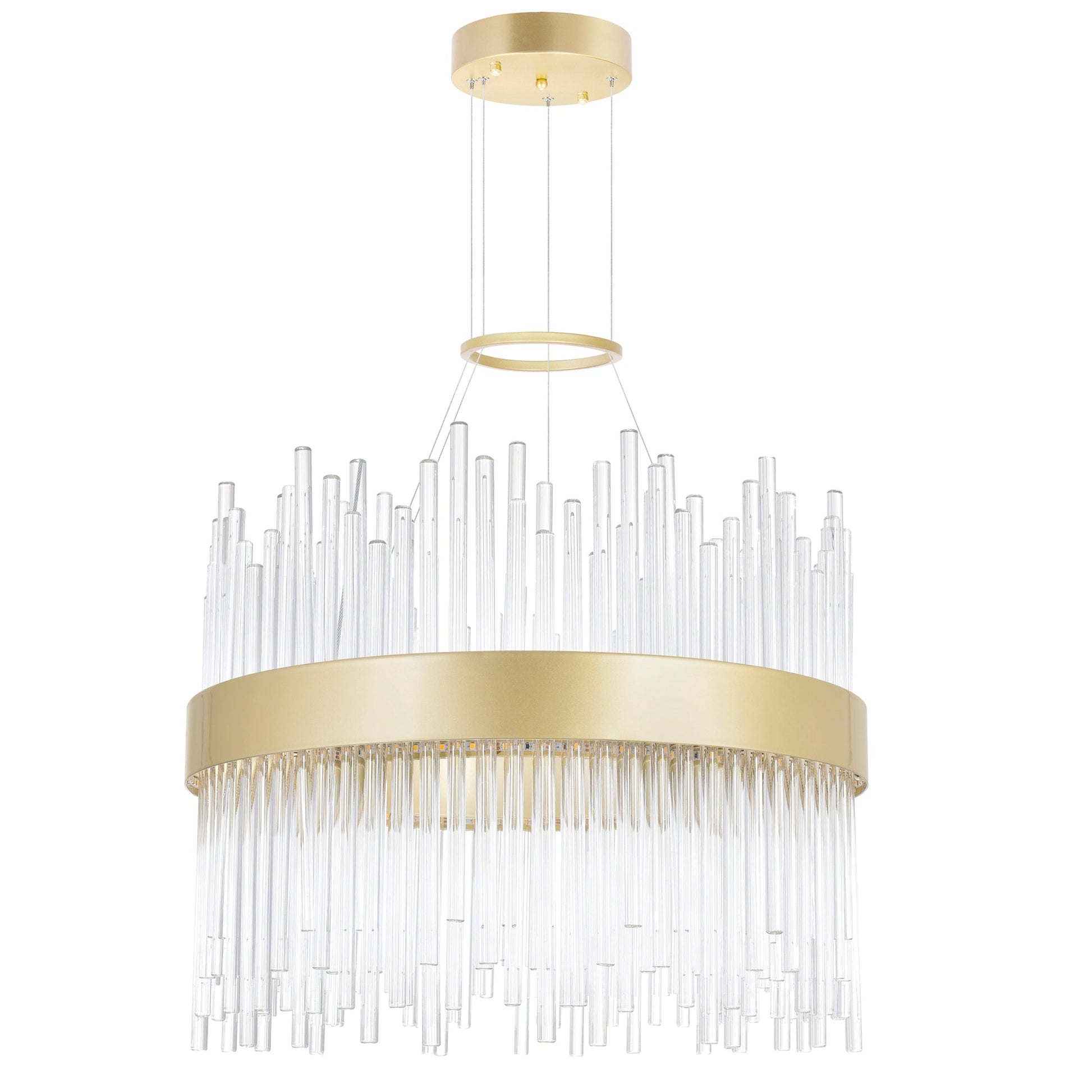 Genevieve Integrated LED 16in Medallion Gold Chandelier - CWI Lighting