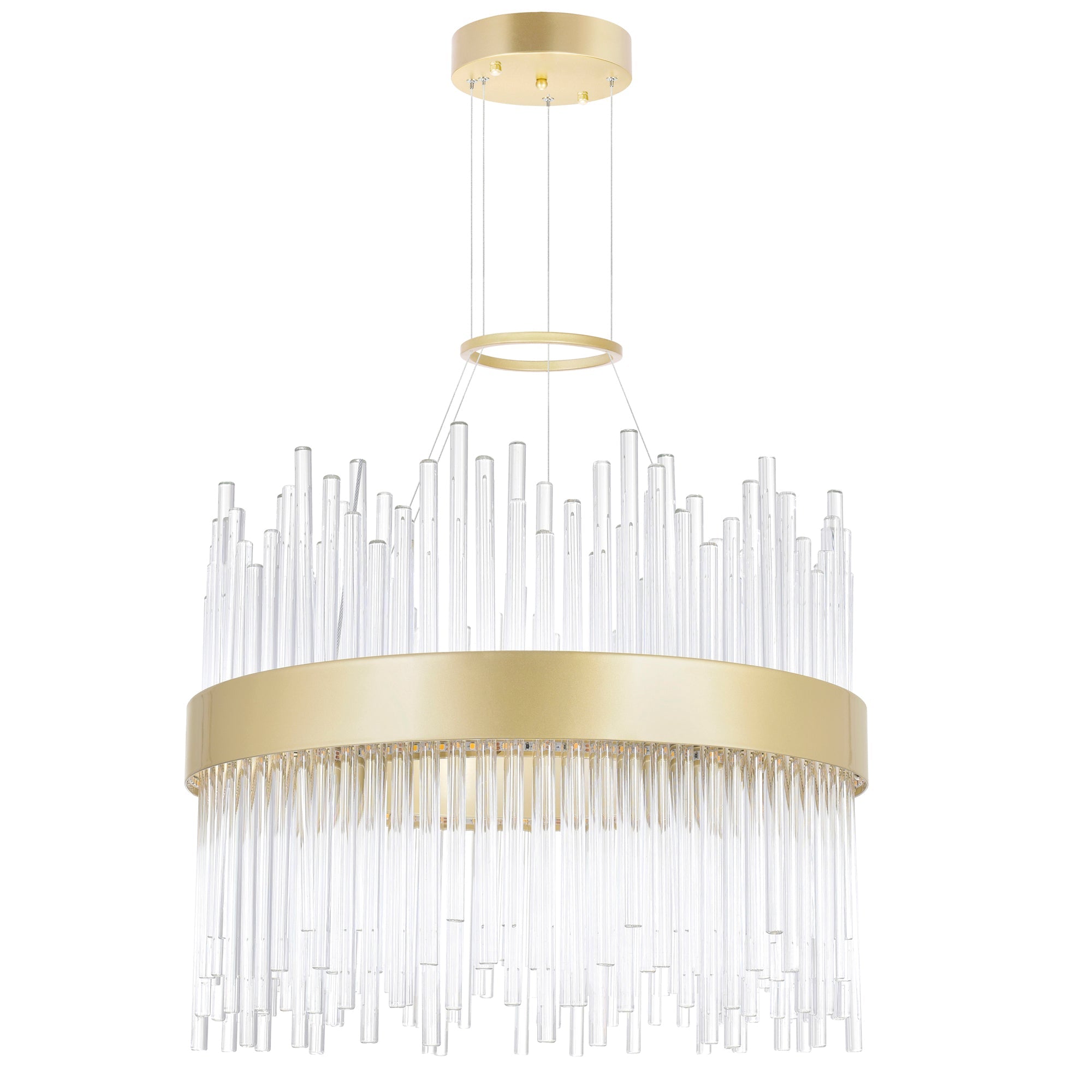 Genevieve Integrated LED 16in Medallion Gold Chandelier - CWI Lighting