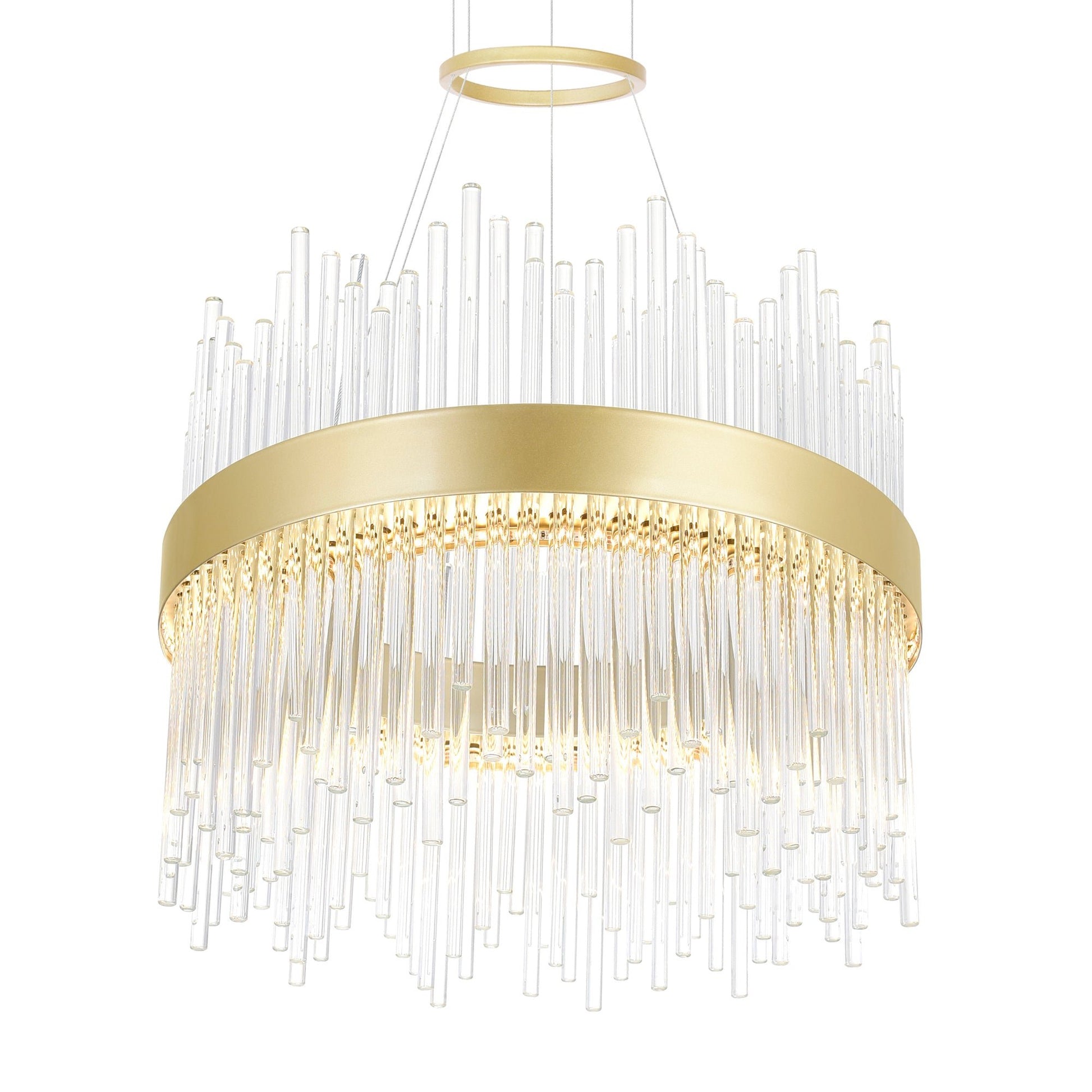 Genevieve Integrated LED 16in Medallion Gold Chandelier - CWI Lighting