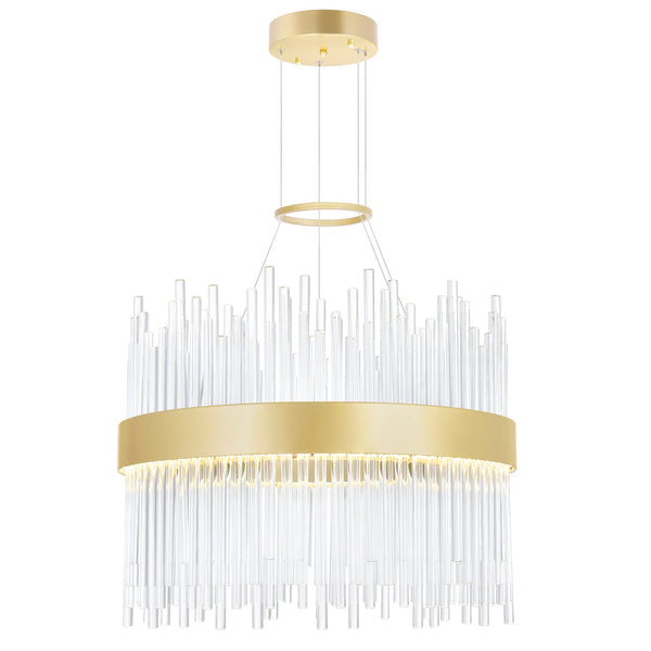 Genevieve Integrated LED 16in Medallion Gold Chandelier - CWI Lighting