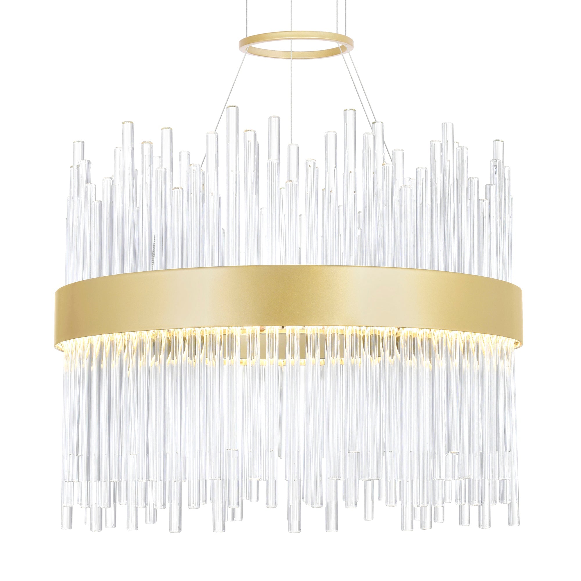 Genevieve Integrated LED 16in Medallion Gold Chandelier - CWI Lighting