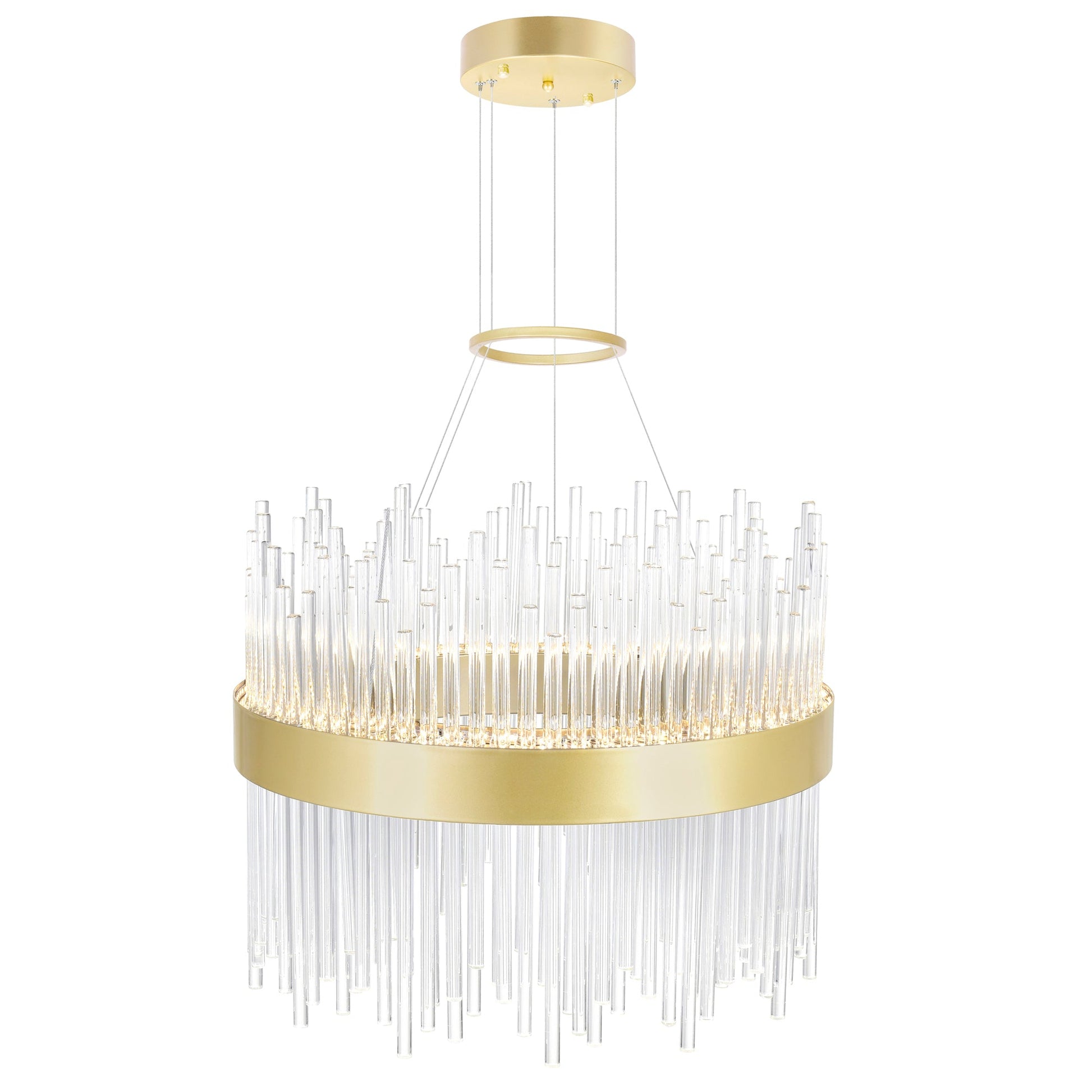 Genevieve Integrated LED 16in Medallion Gold Chandelier - CWI Lighting