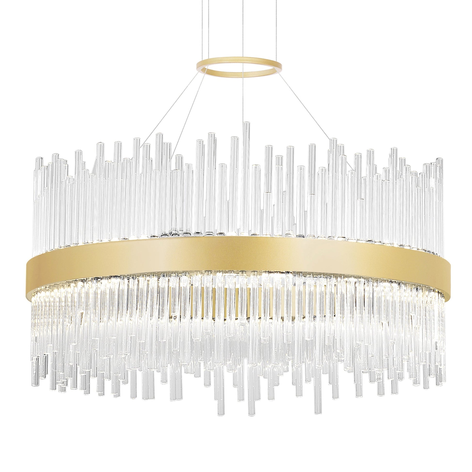 Genevieve Integrated LED 24in Medallion Gold Chandelier - CWI Lighting