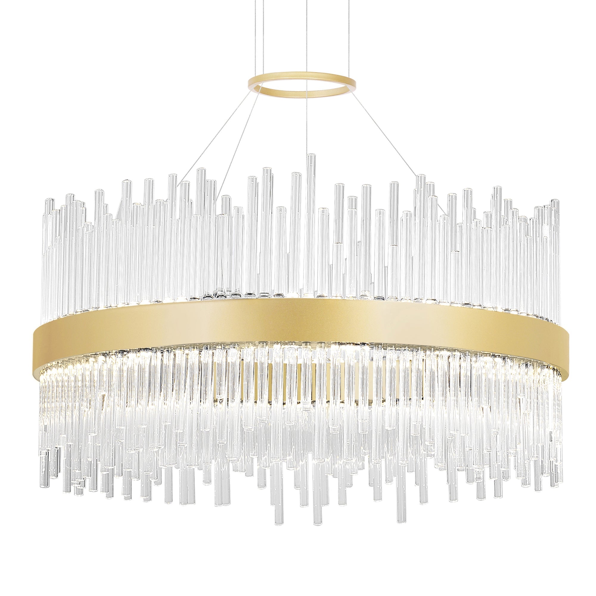 Genevieve Integrated LED 24in Medallion Gold Chandelier - CWI Lighting