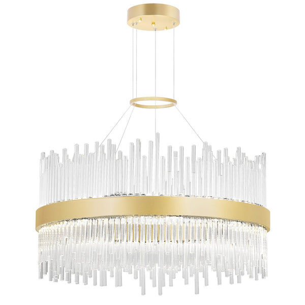Genevieve Integrated LED 24in Medallion Gold Chandelier - CWI Lighting