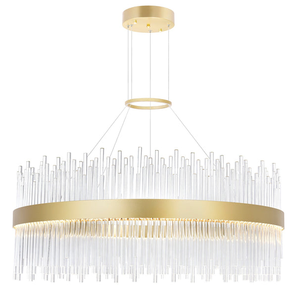 Genevieve Integrated LED 32in Medallion Gold Chandelier - CWI Lighting