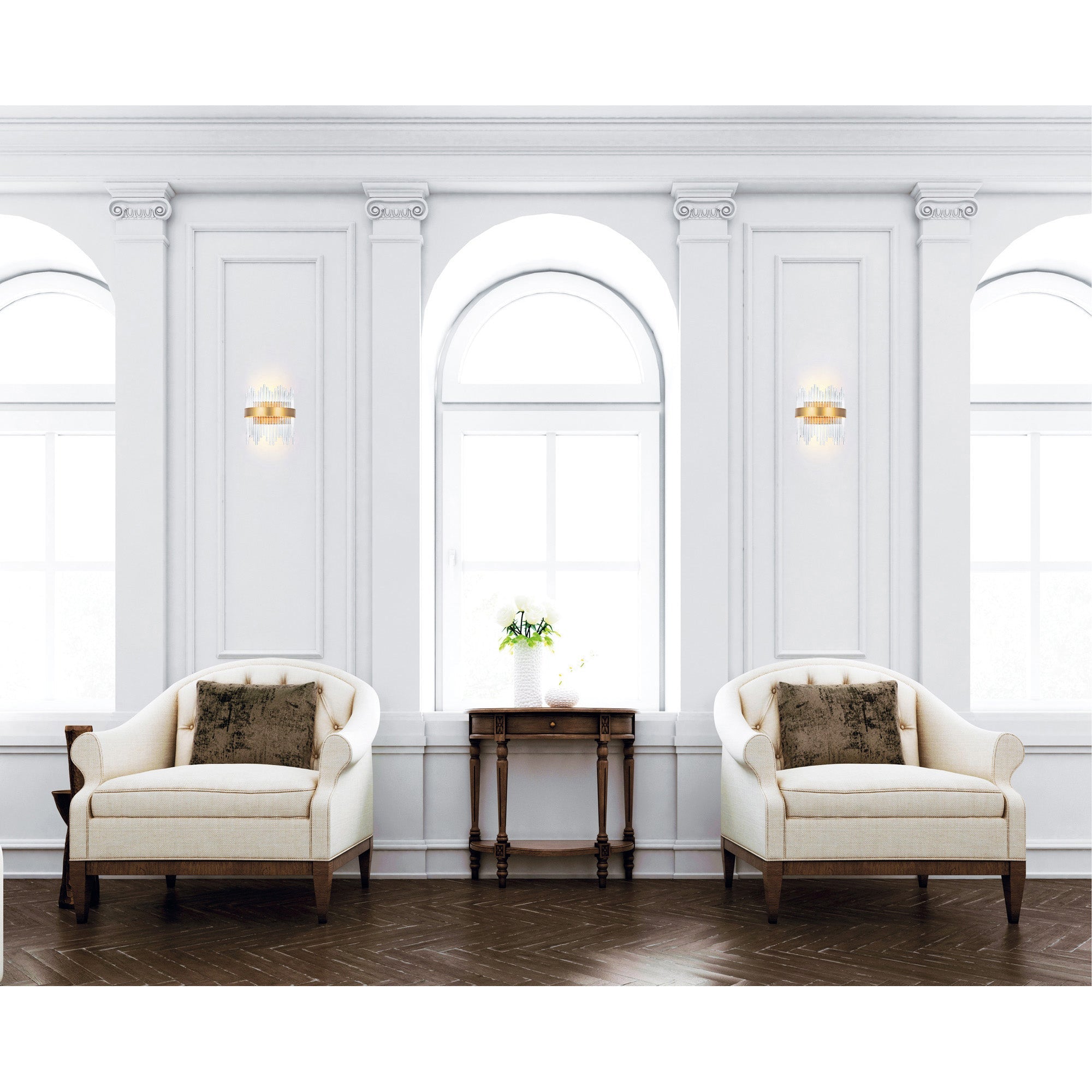 Genevieve LED Wall Sconce With Medallion Gold Finish - CWI Lighting