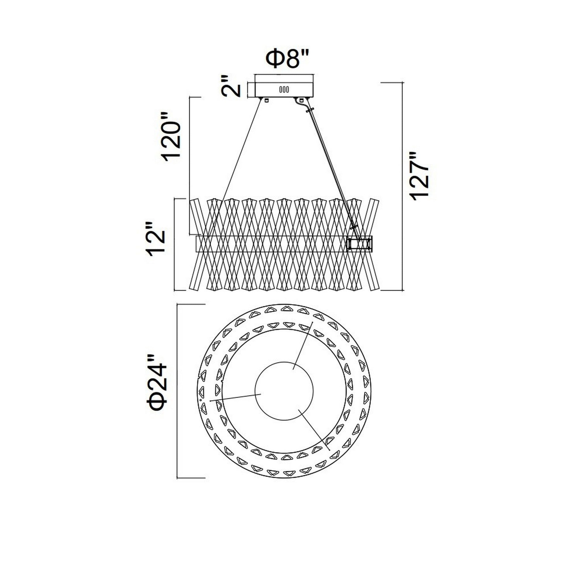 Glace Integrated LED 24in Chrome Chandelier - CWI Lighting
