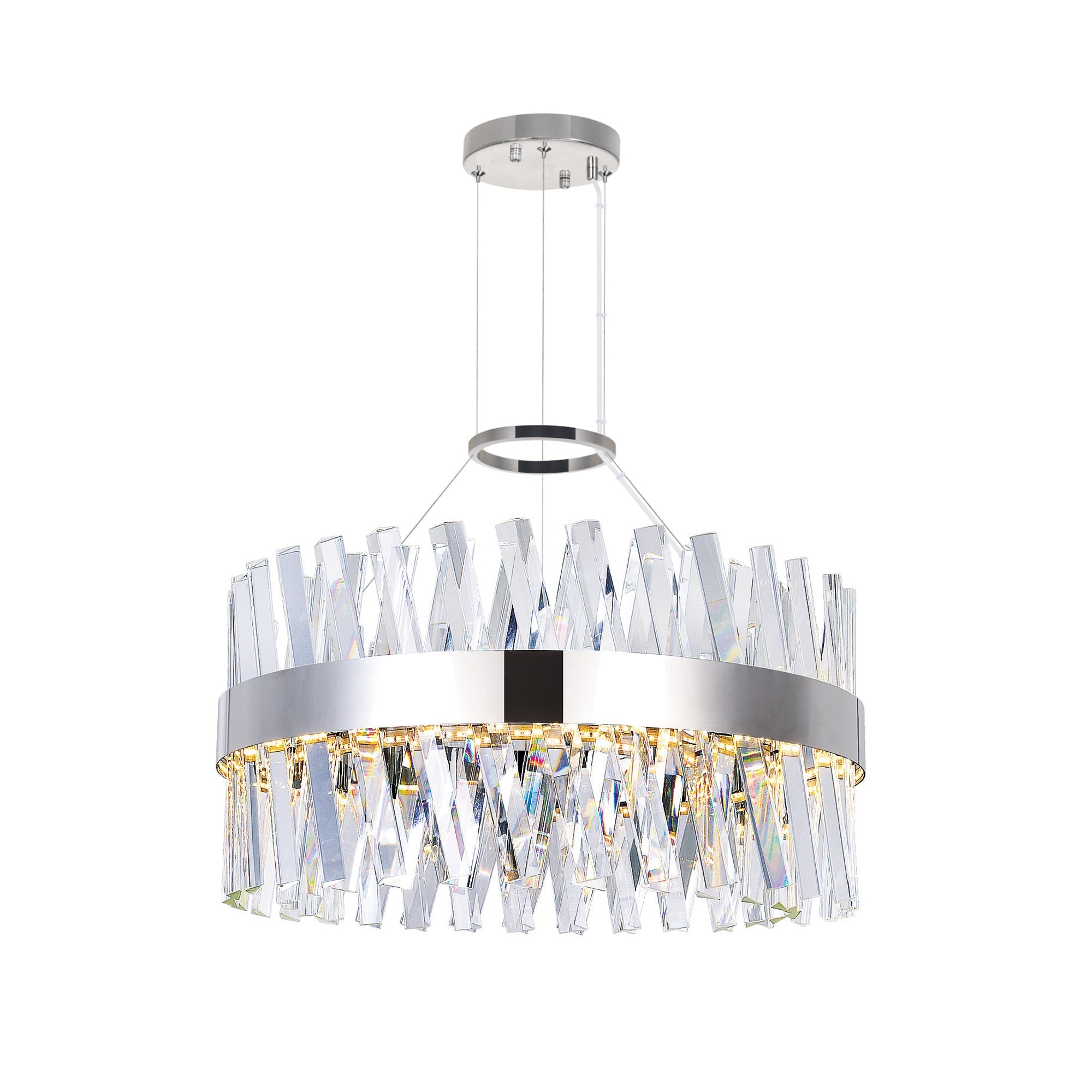 Glace Integrated LED 24in Chrome Chandelier - CWI Lighting