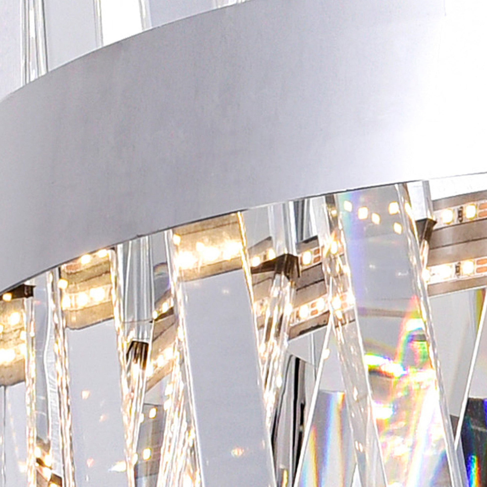 Glace Integrated LED 40in Curved Chrome Chandelier - CWI Lighting