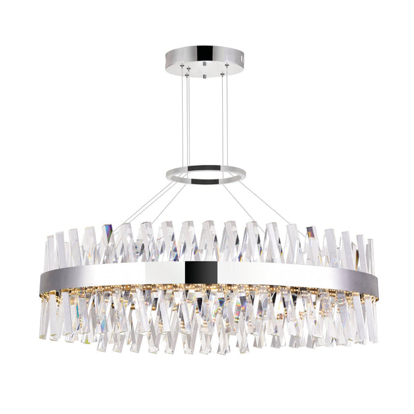 Glace Integrated LED 40in Oval Chrome Chandelier - CWI Lighting