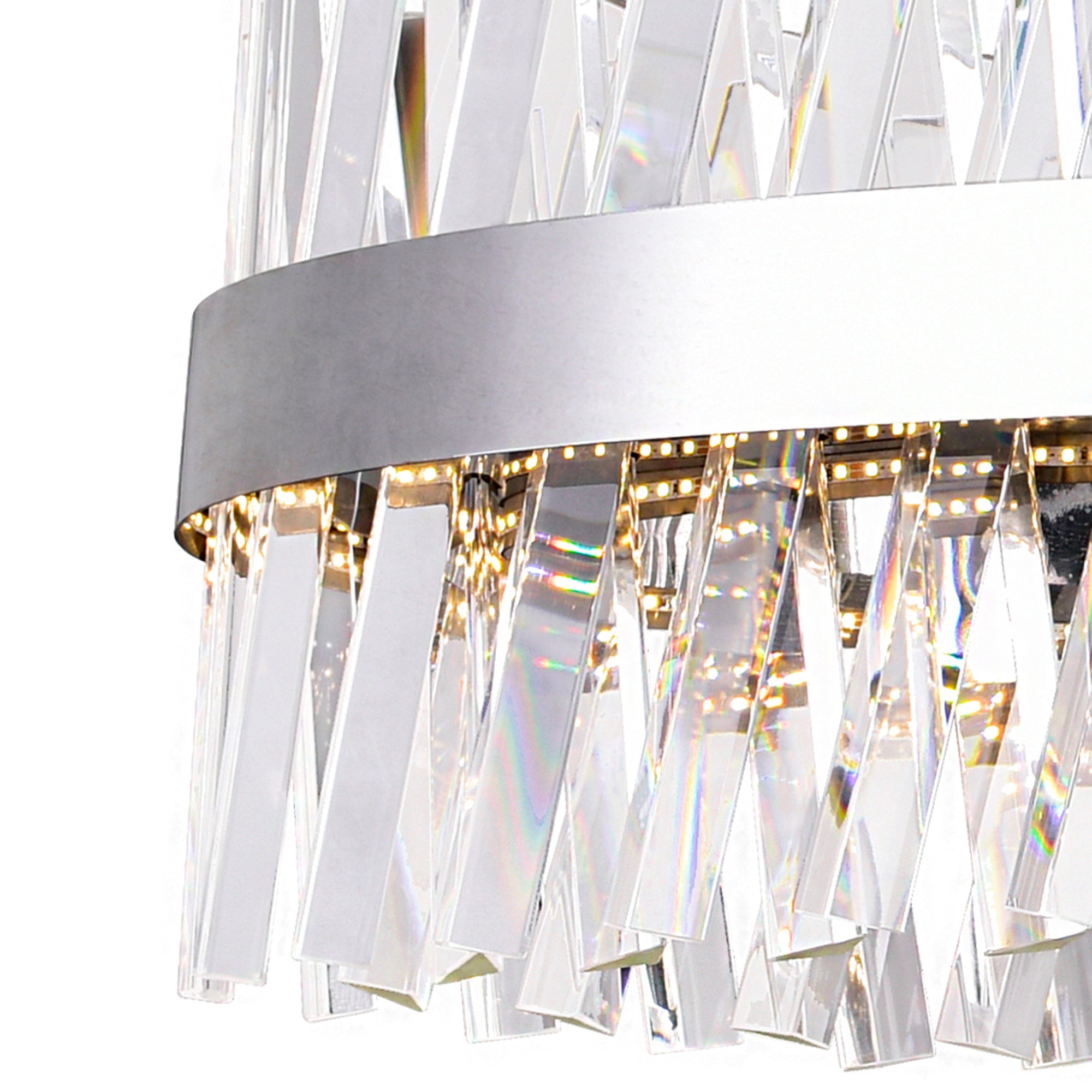 Glace Integrated LED 40in Oval Chrome Chandelier - CWI Lighting