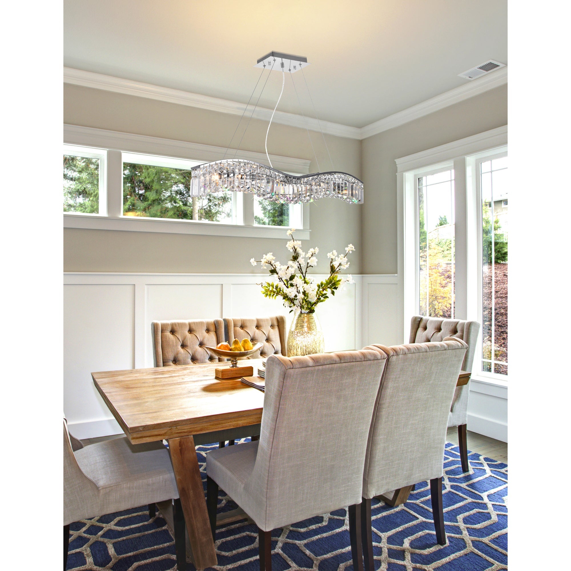 Glamorous 5 Light Down Chandelier With Chrome Finish - CWI Lighting