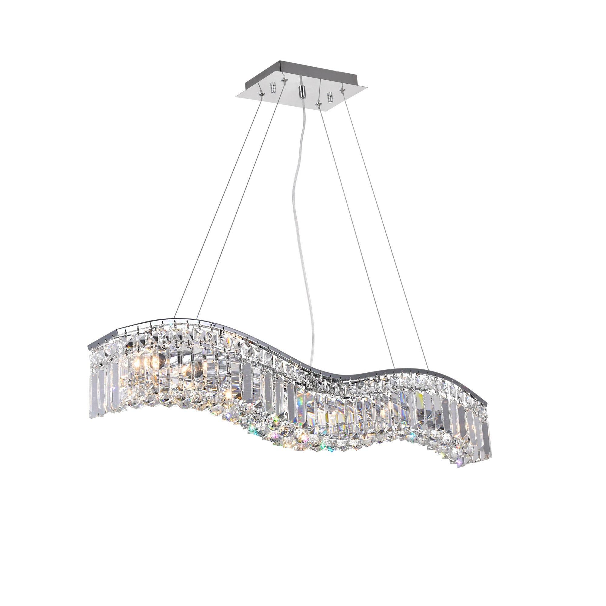 Glamorous 5 Light Down Chandelier With Chrome Finish - CWI Lighting