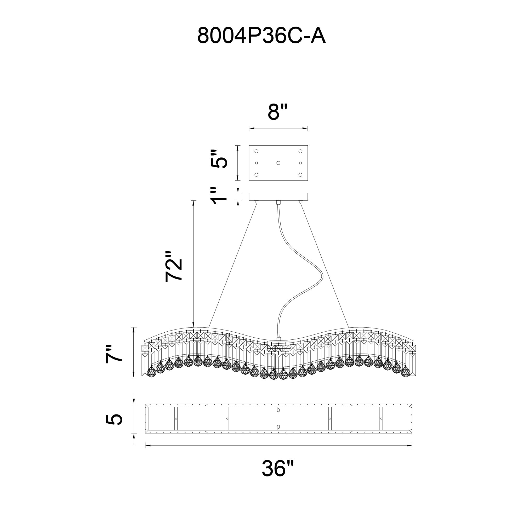 Glamorous 7 Light Down Chandelier With Chrome Finish - CWI Lighting