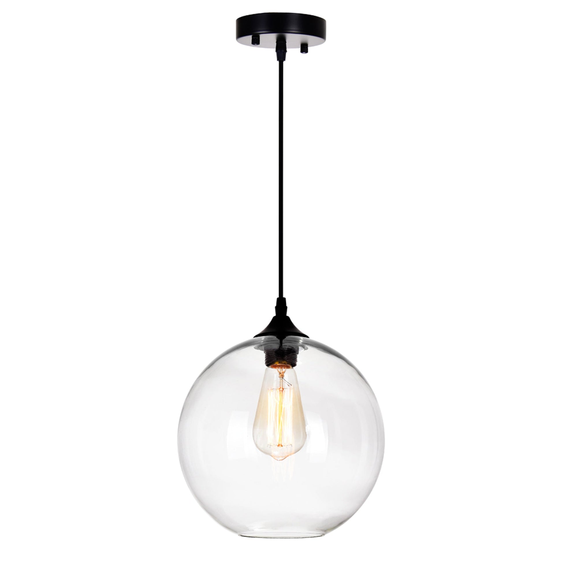 Glass 1 Light 10in Clear Down Mini Pendant - CWI Lighting