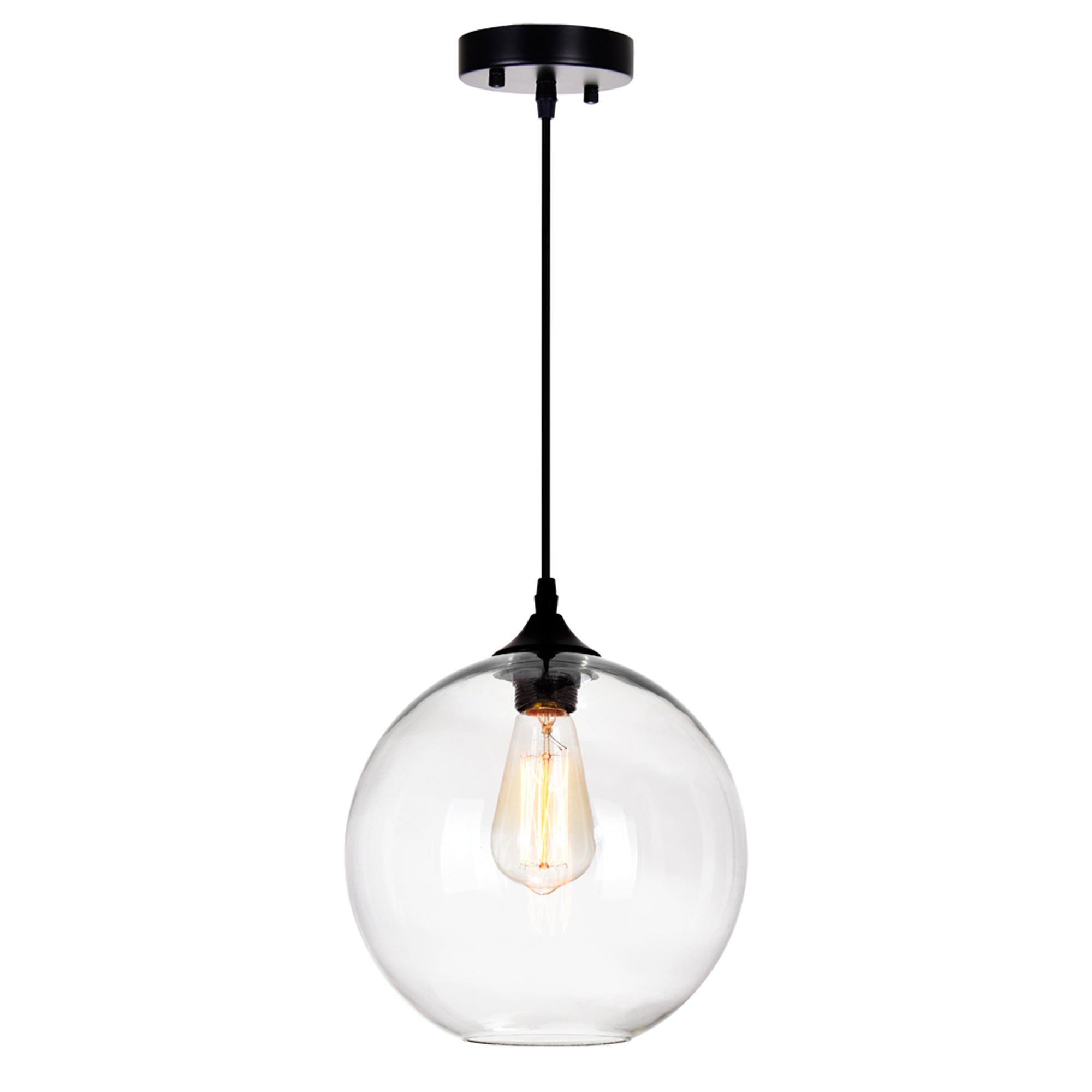 Glass 1 Light 10in Clear Down Mini Pendant - CWI Lighting