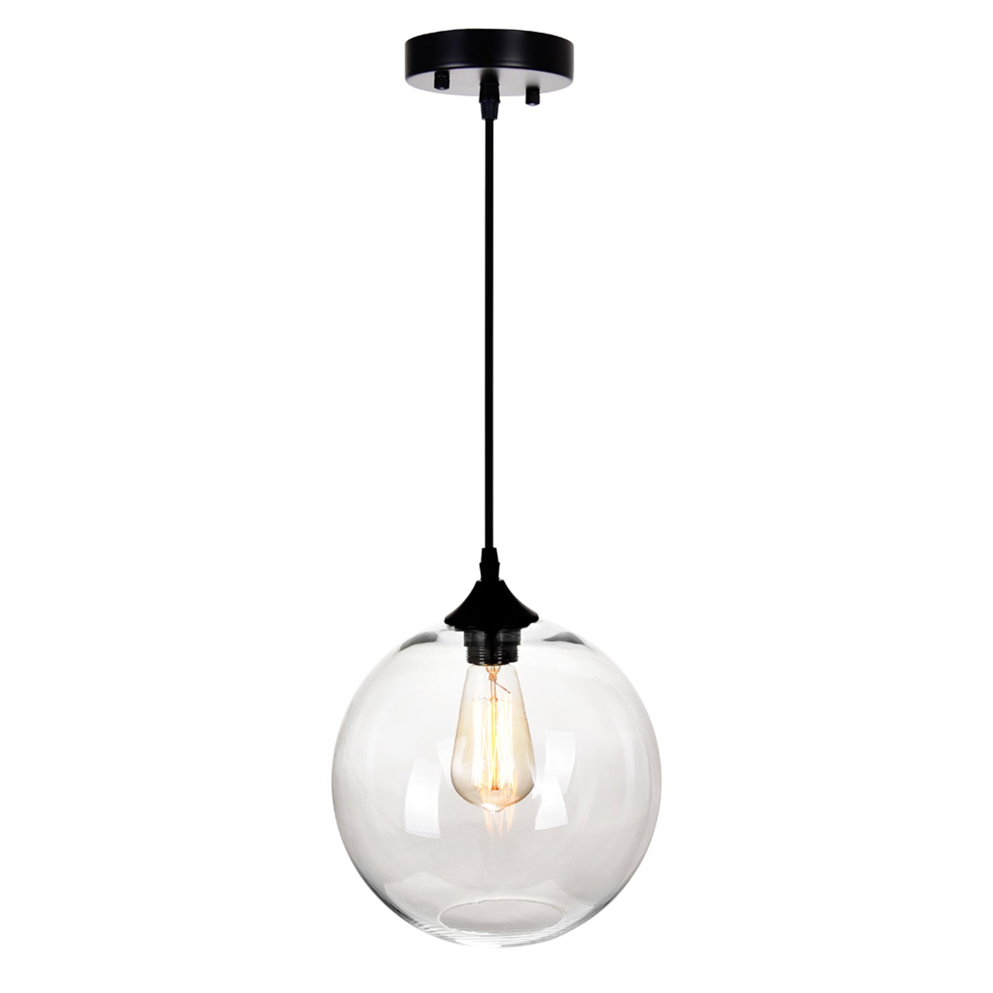 Glass 1 Light 10in Clear Down Mini Pendant - CWI Lighting