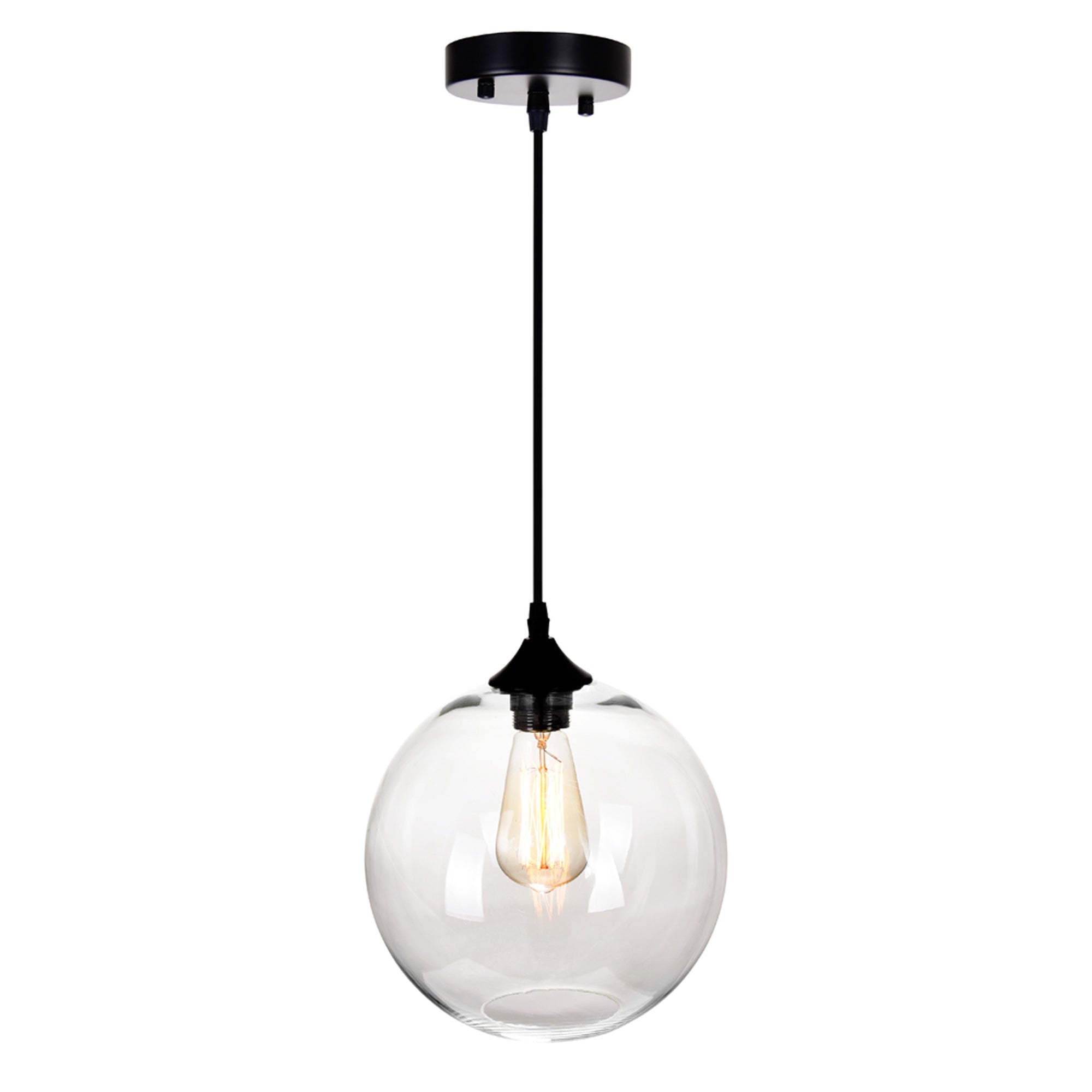 Glass 1 Light 10in Clear Down Mini Pendant - CWI Lighting