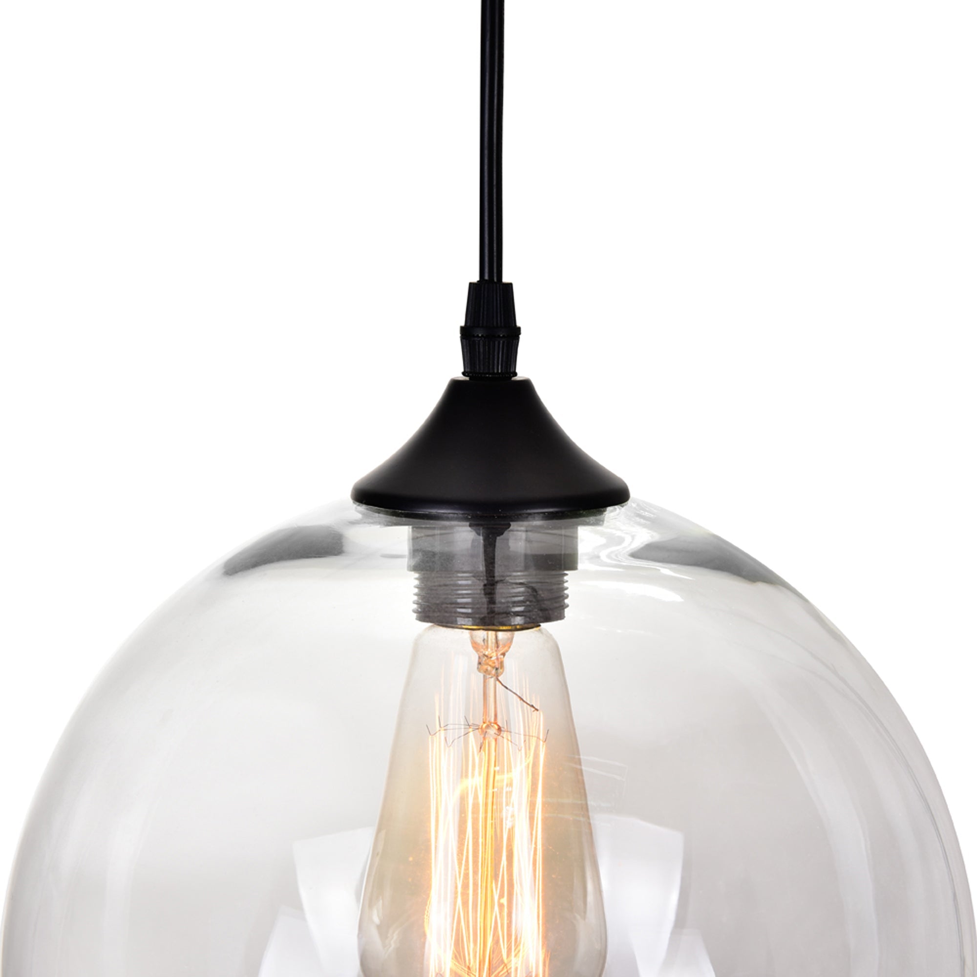 Glass 1 Light 10in Clear Down Mini Pendant - CWI Lighting
