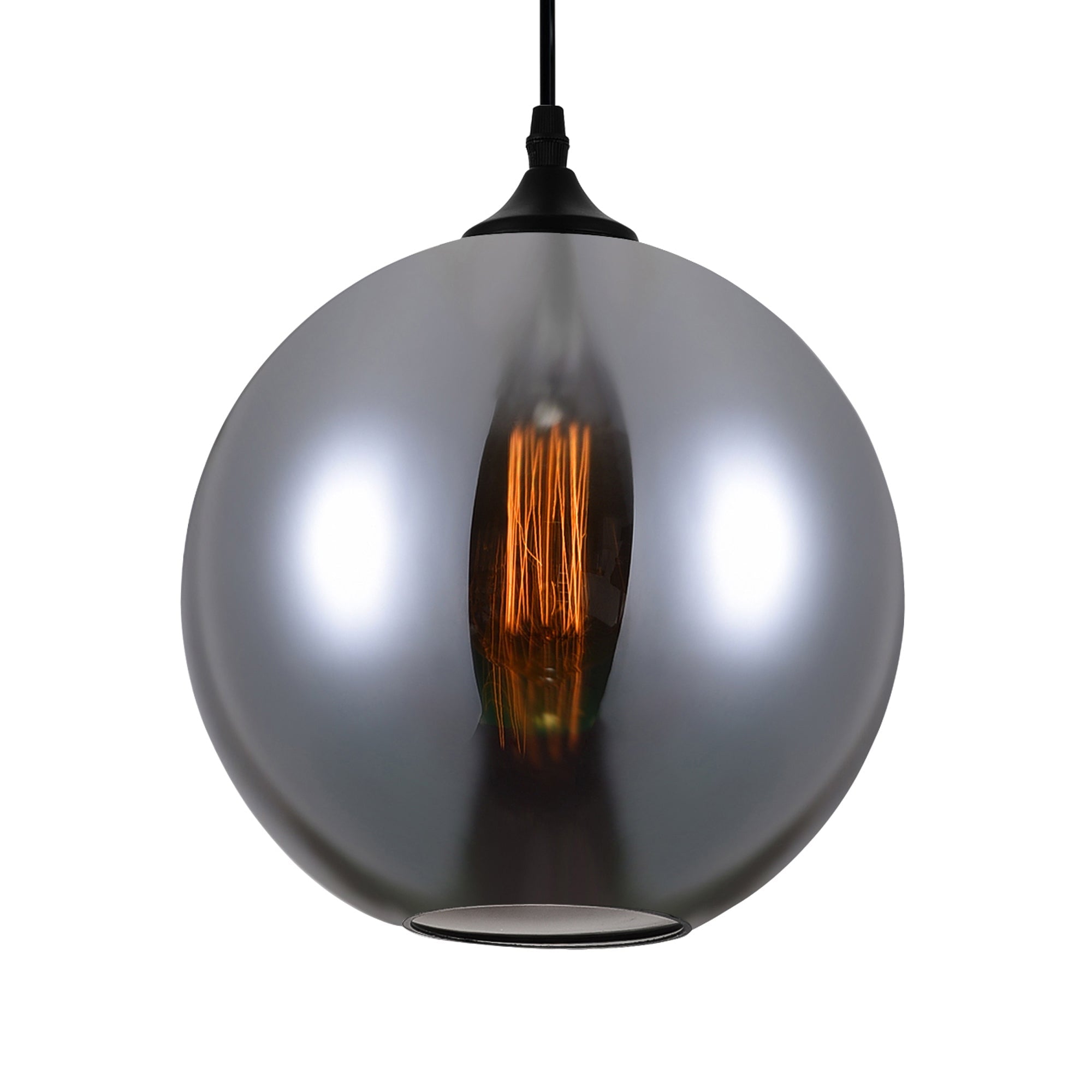 Glass 1 Light 10in Smoke Down Mini Pendant - CWI Lighting