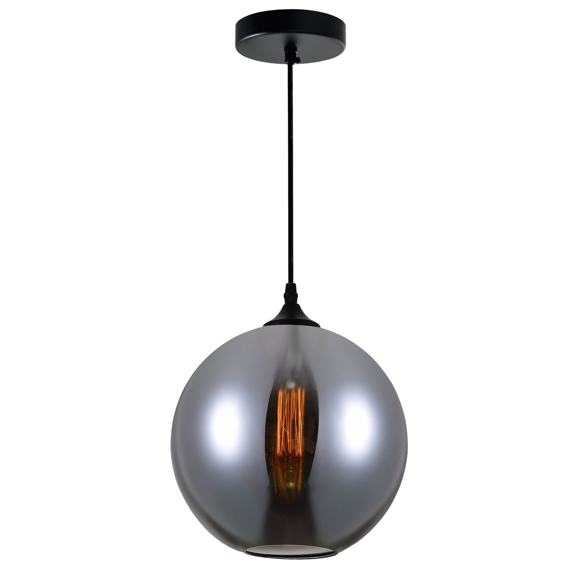 Glass 1 Light 10in Smoke Down Mini Pendant - CWI Lighting