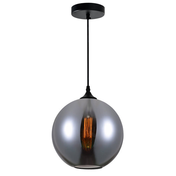 Glass 1 Light 10in Smoke Down Mini Pendant - CWI Lighting