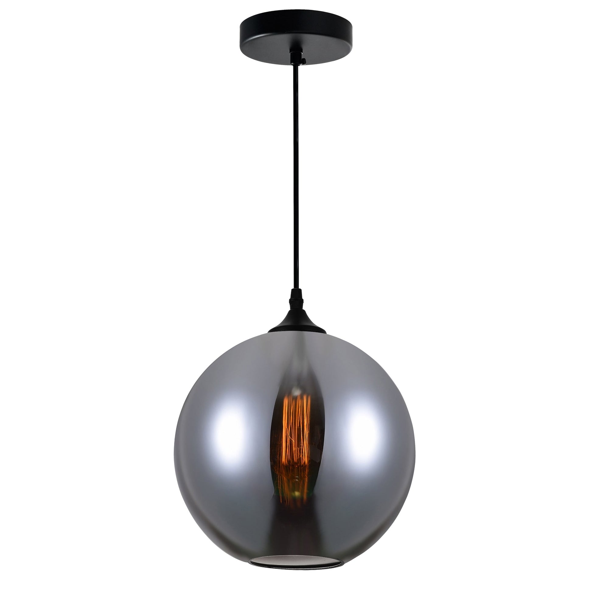 Glass 1 Light 10in Smoke Down Mini Pendant - CWI Lighting