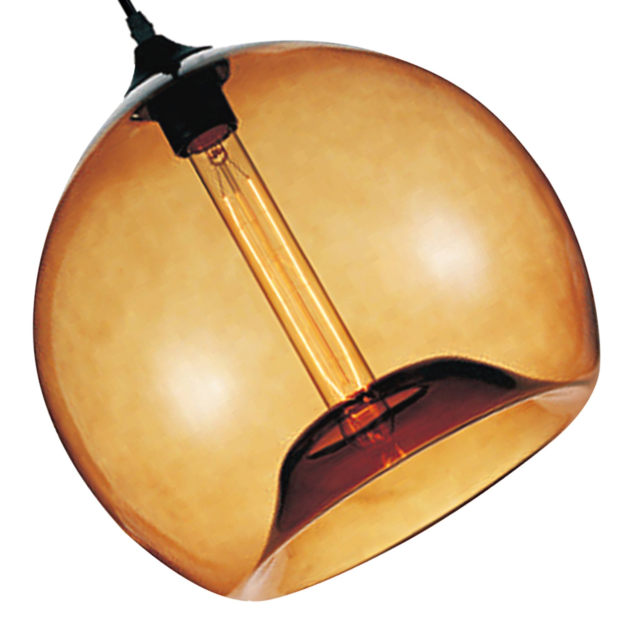 Glass 1 Light 12in Amber Down Mini Pendant - CWI Lighting