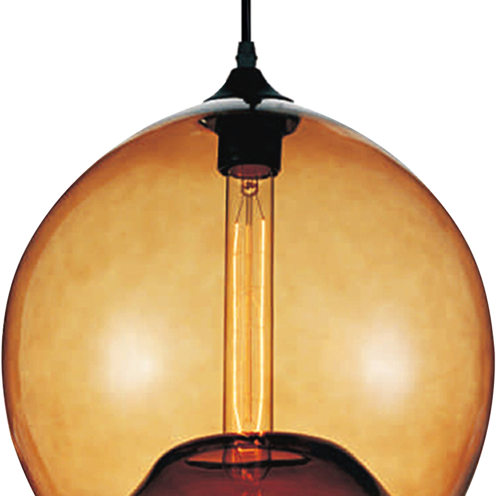 Glass 1 Light 12in Amber Down Mini Pendant - CWI Lighting